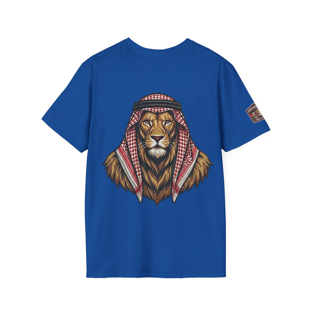 Soccer King T-Shirt — Lion with Shemagh & #9 Footballer Graphic Tee