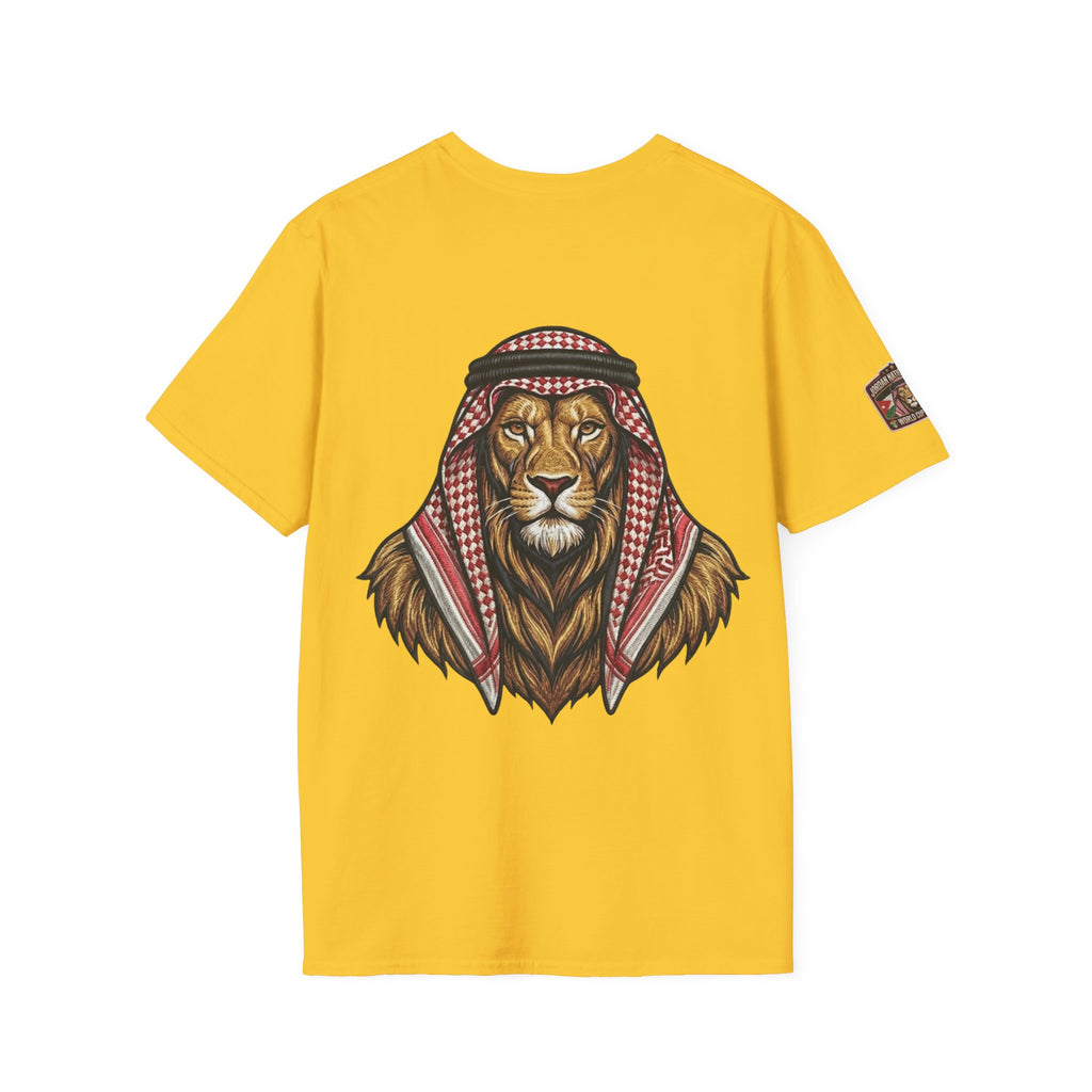 Soccer King T-Shirt — Lion with Shemagh & #9 Footballer Graphic Tee