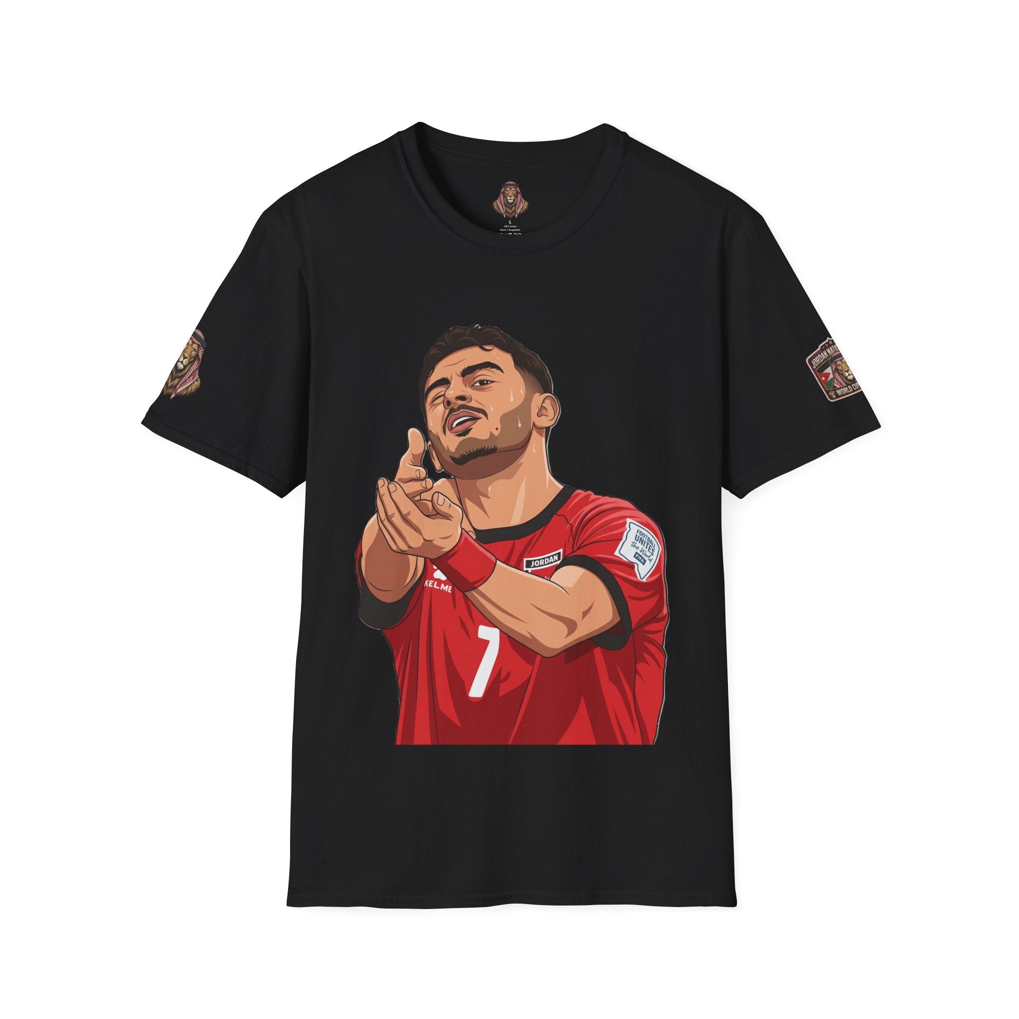 Soccer Player Illustration T-Shirt — 'Nashama' Clapping Crest