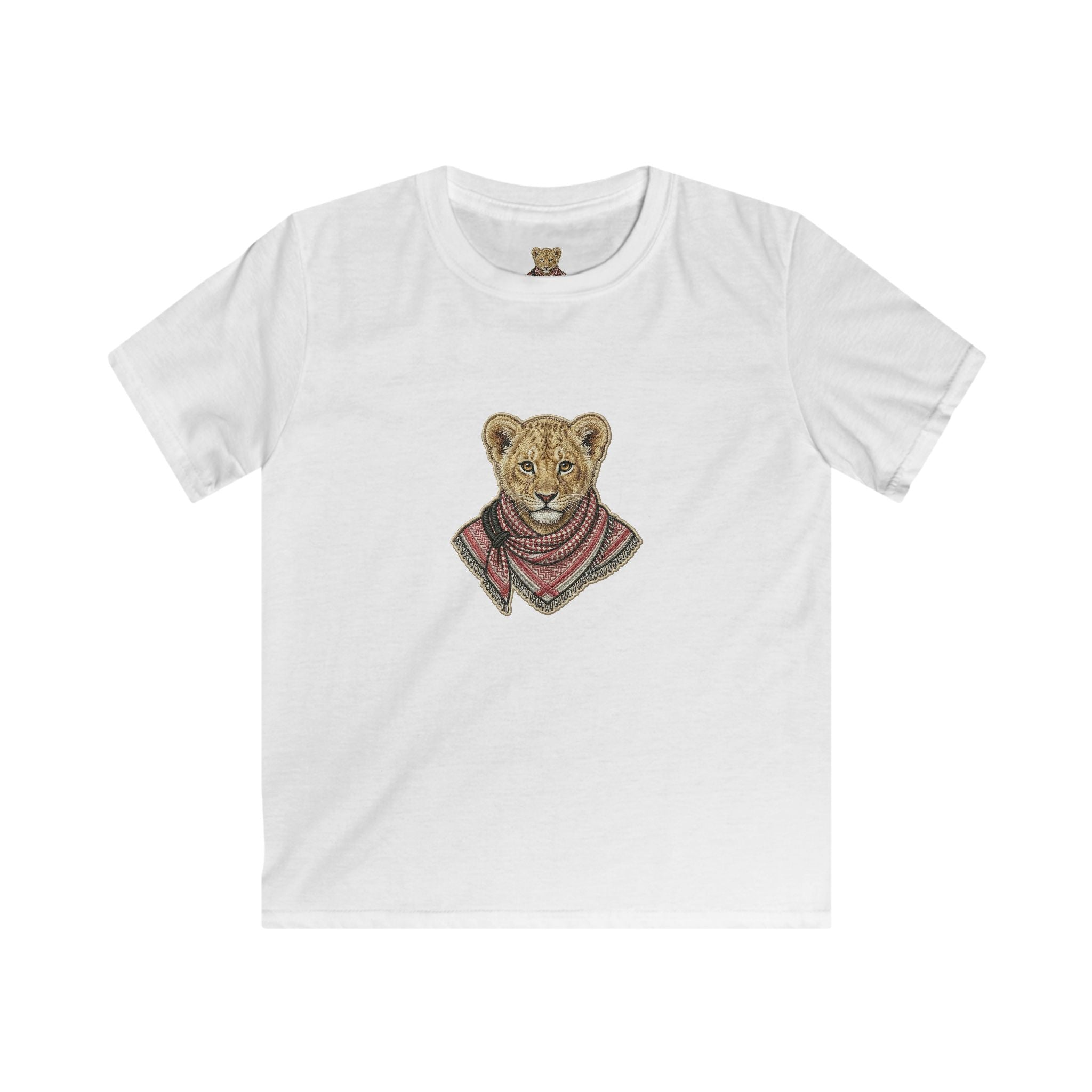Kids Lion Cub T‑Shirt — Cute Scarfed Baby Lion Graphic Tee for Boys & Girls