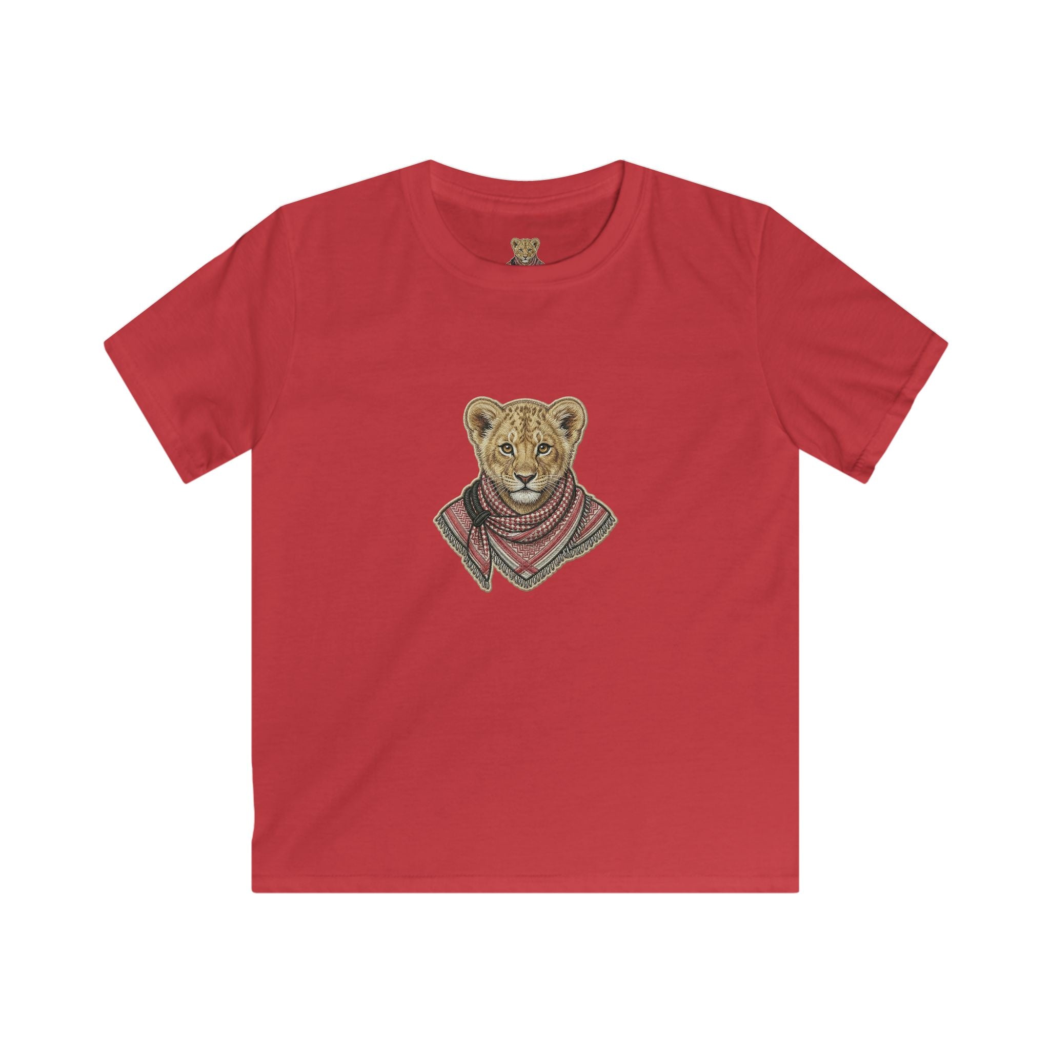 Kids Lion Cub T‑Shirt — Cute Scarfed Baby Lion Graphic Tee for Boys & Girls