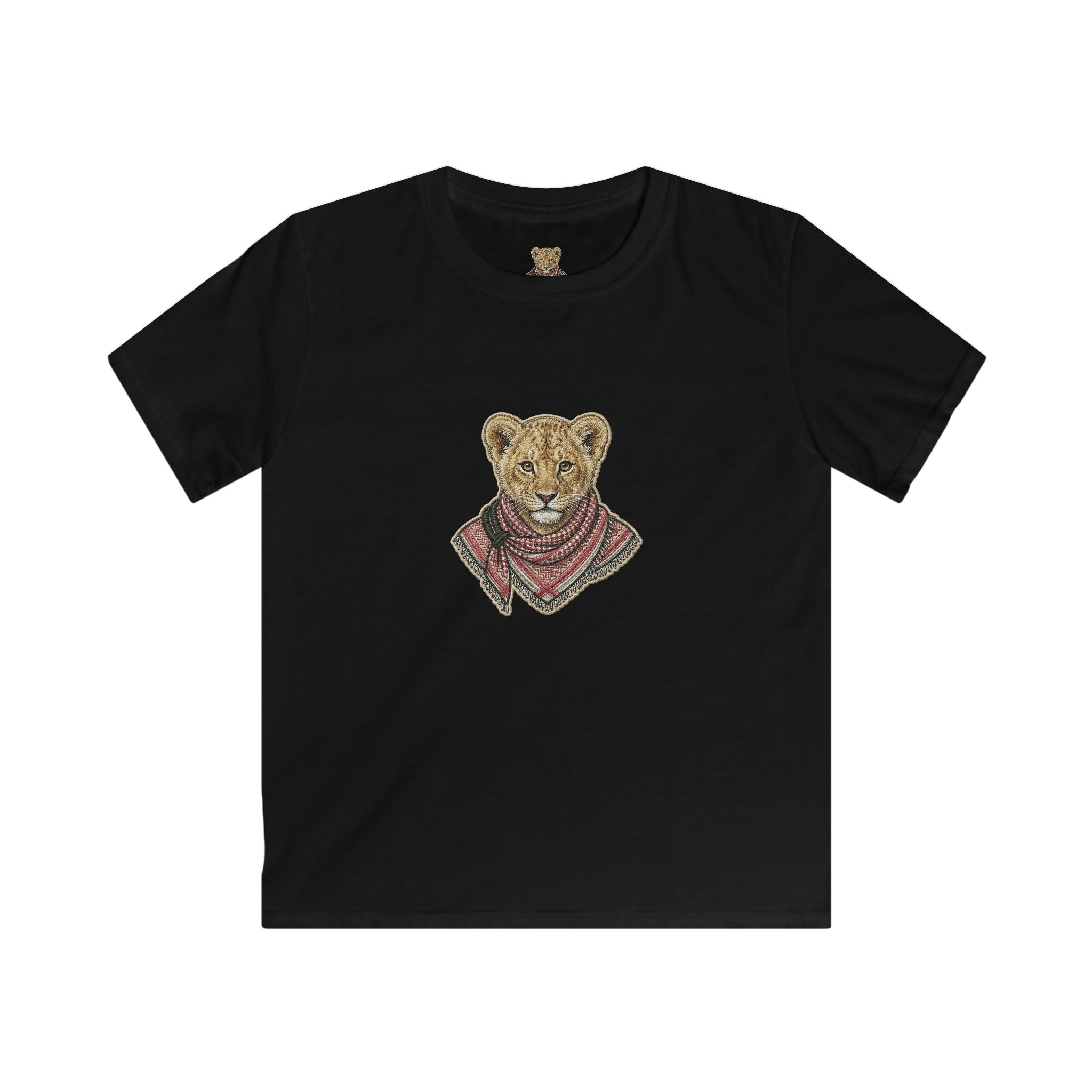 Kids Lion Cub T‑Shirt — Cute Scarfed Baby Lion Graphic Tee for Boys & Girls