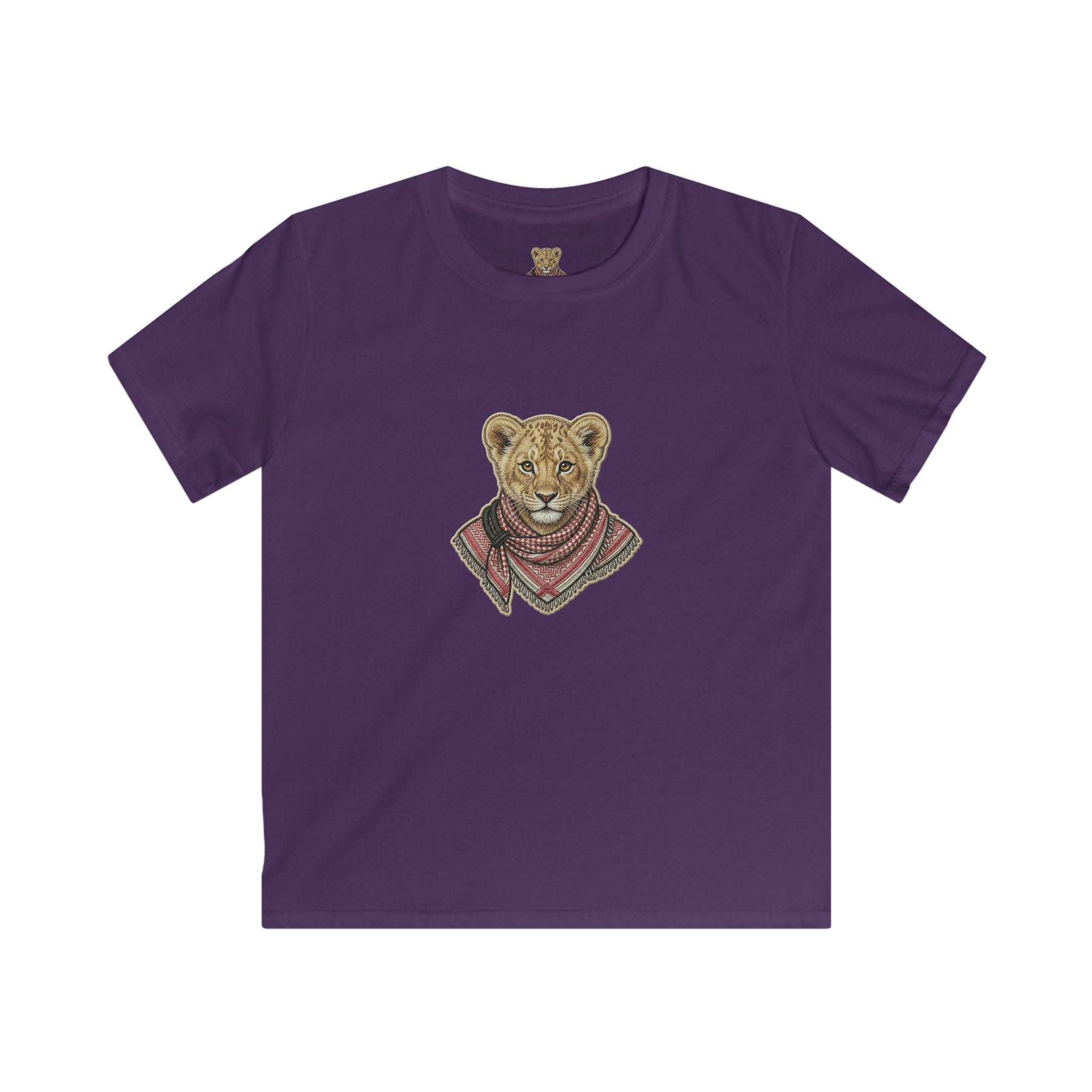 Kids Lion Cub T‑Shirt — Cute Scarfed Baby Lion Graphic Tee for Boys & Girls