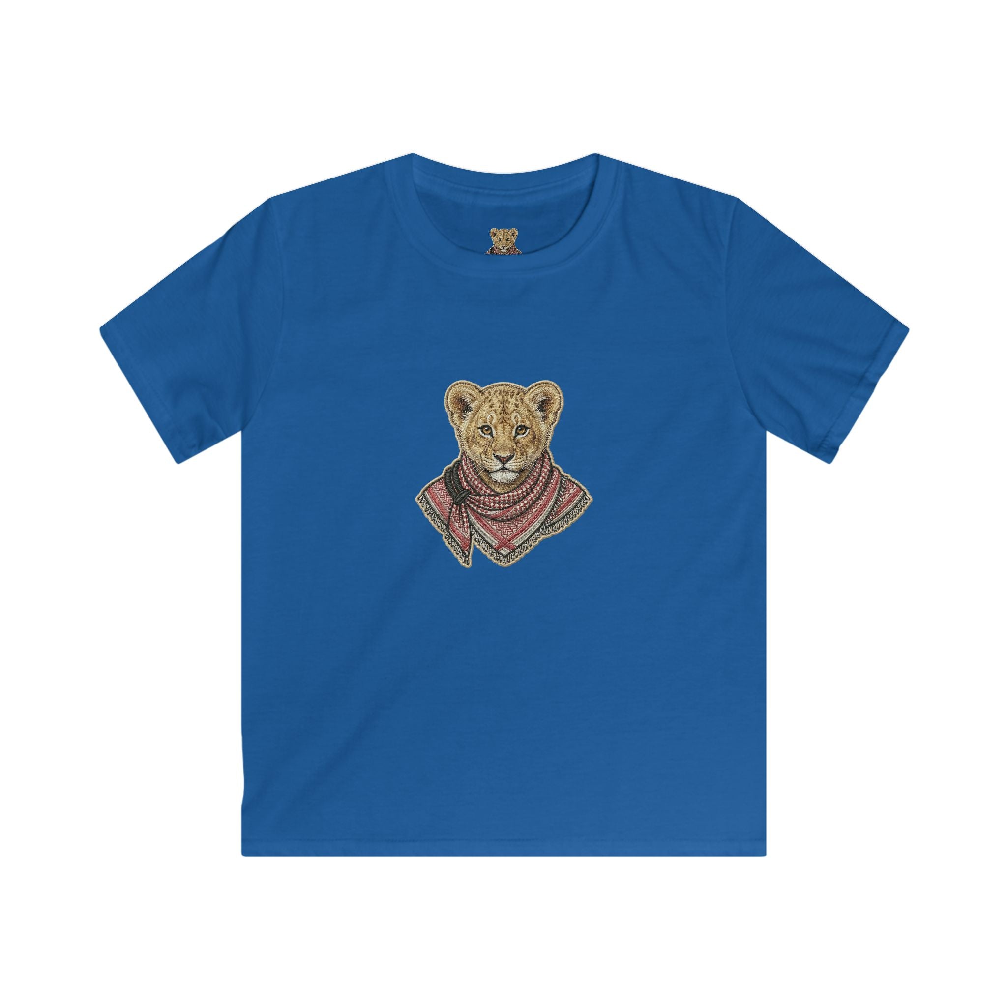 Kids Lion Cub T‑Shirt — Cute Scarfed Baby Lion Graphic Tee for Boys & Girls
