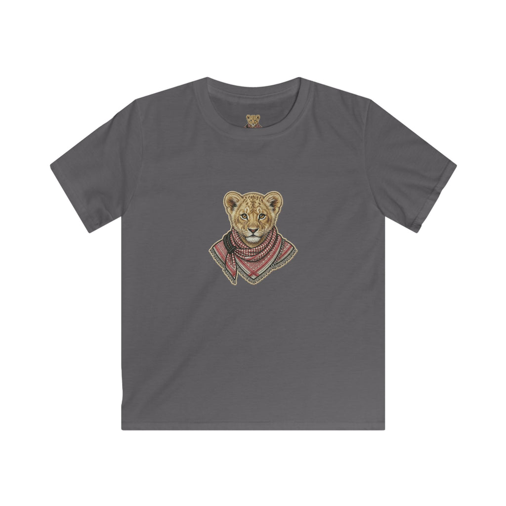 Kids Lion Cub T‑Shirt — Cute Scarfed Baby Lion Graphic Tee for Boys & Girls