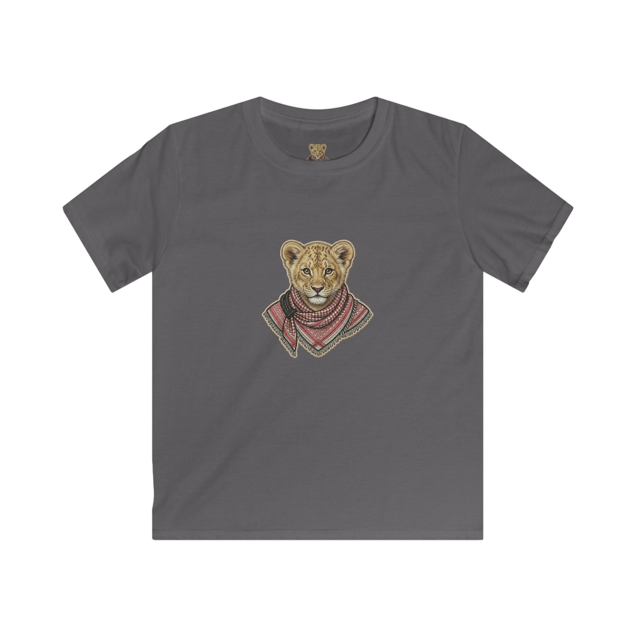Kids Lion Cub T‑Shirt — Cute Scarfed Baby Lion Graphic Tee for Boys & Girls