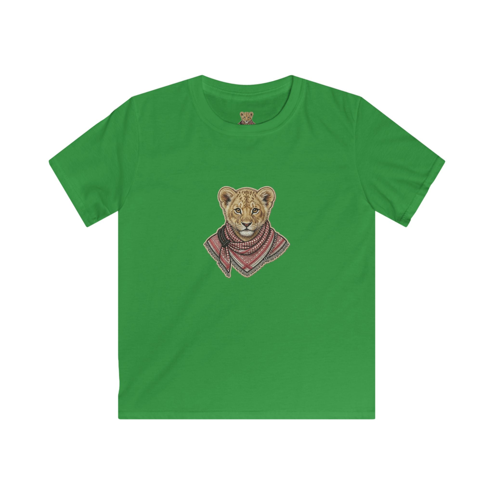 Kids Lion Cub T‑Shirt — Cute Scarfed Baby Lion Graphic Tee for Boys & Girls