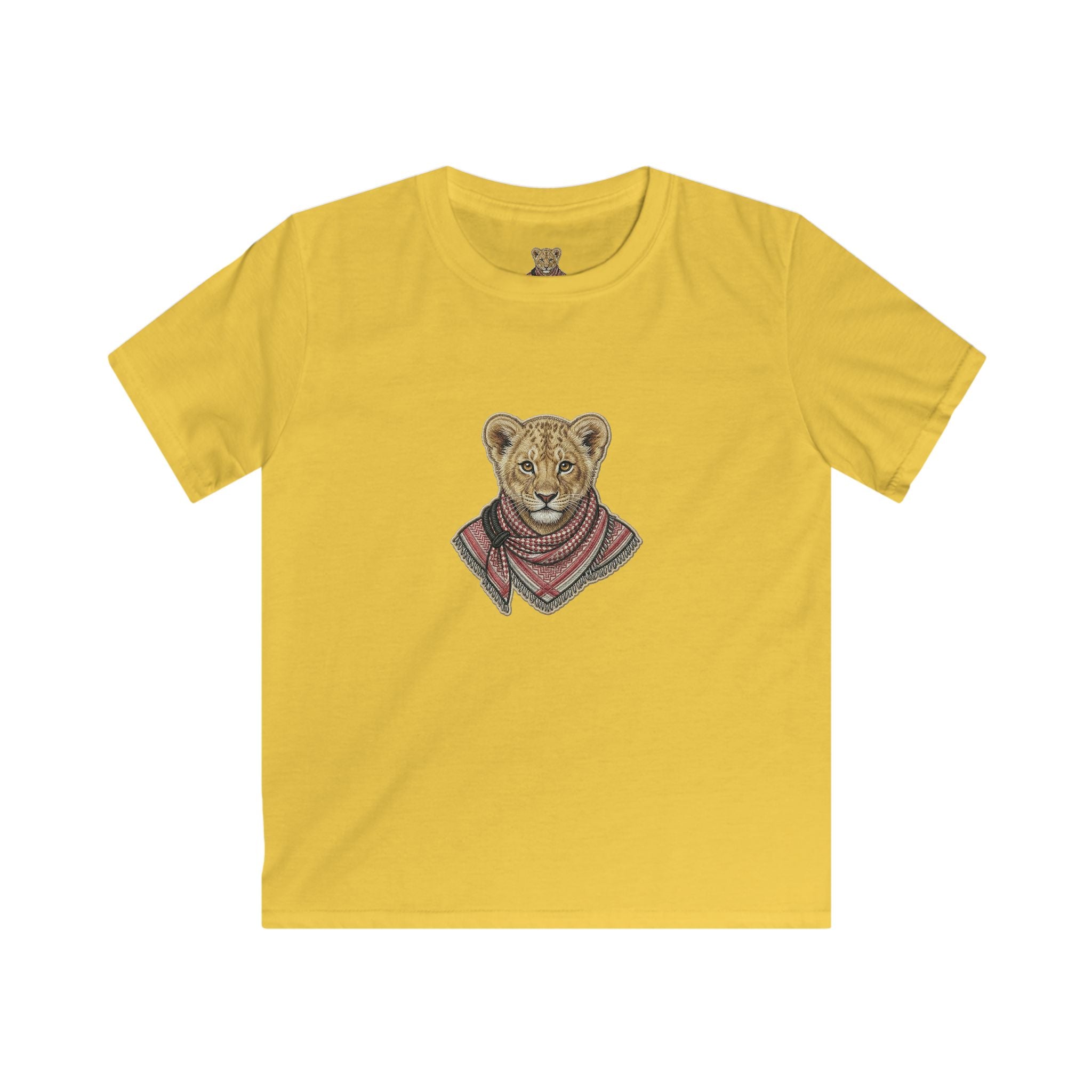 Kids Lion Cub T‑Shirt — Cute Scarfed Baby Lion Graphic Tee for Boys & Girls
