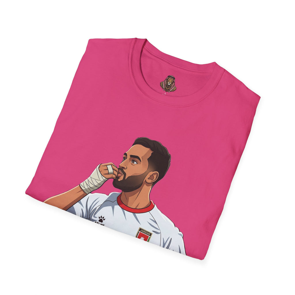 Soccer King T-Shirt — Lion with Shemagh & #9 Footballer Graphic Tee