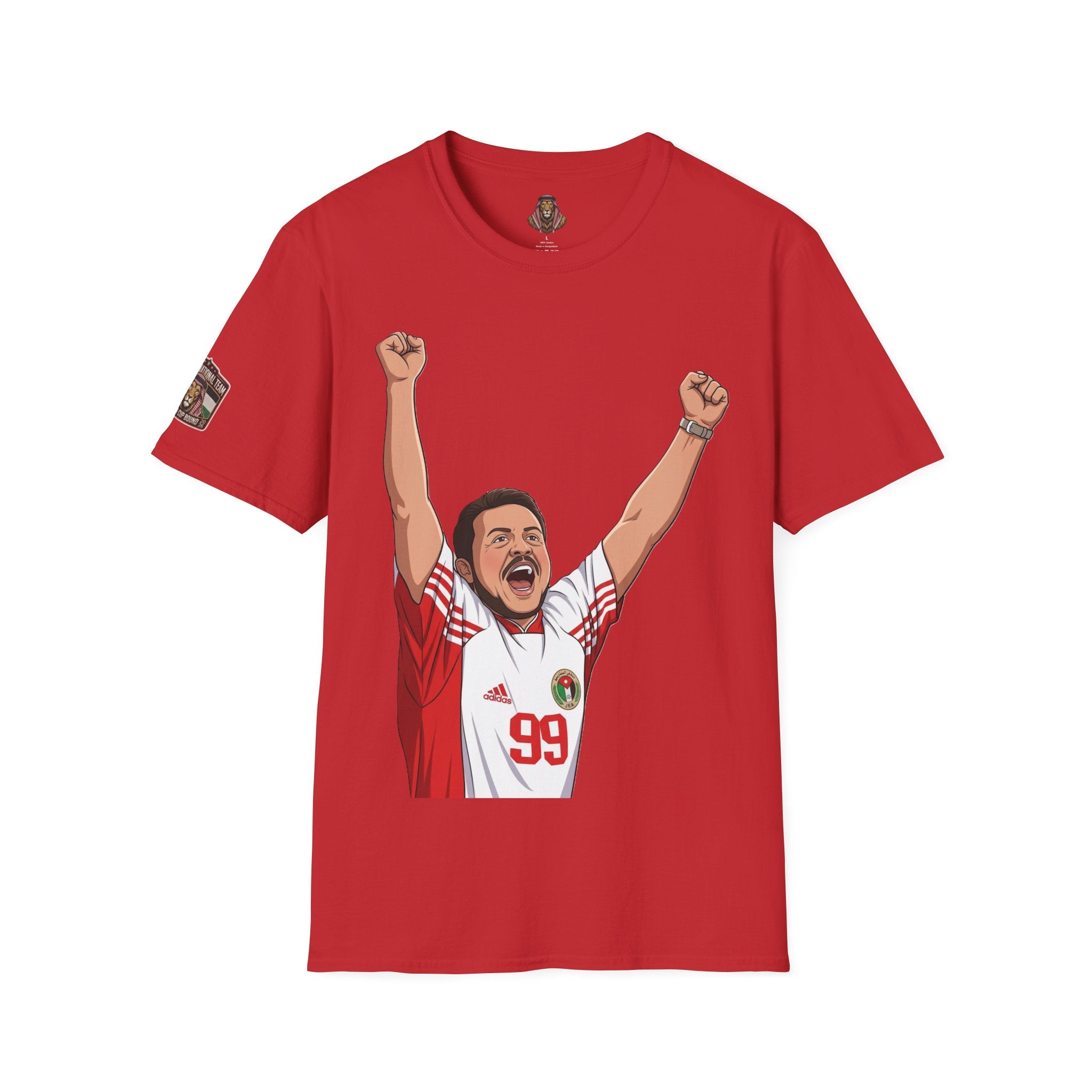 Lion Emir Soccer Fan T-Shirt — Celebratory Player #99 Graphic