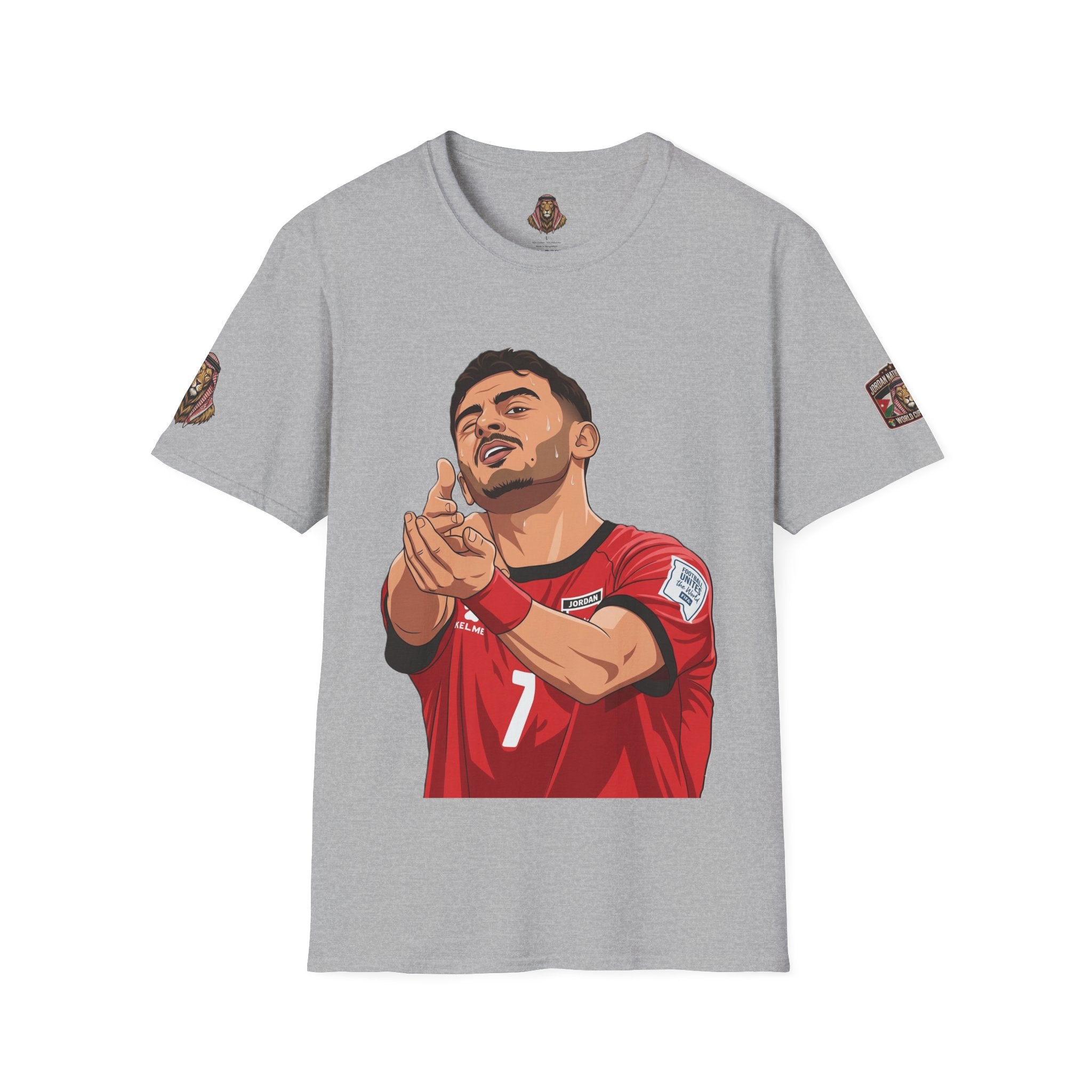 Soccer Player Illustration T-Shirt — 'Nashama' Clapping Crest