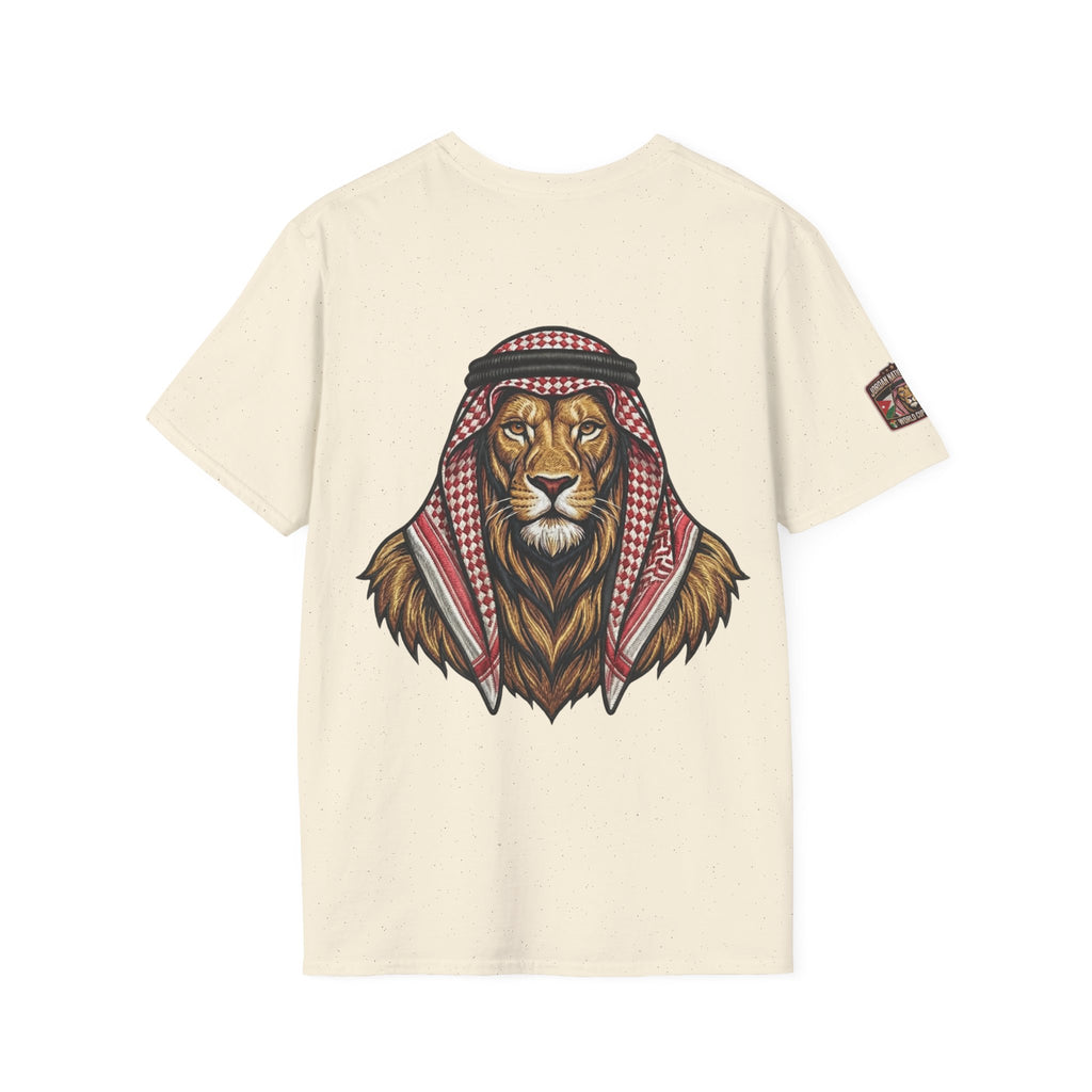 Soccer King T-Shirt — Lion with Shemagh & #9 Footballer Graphic Tee