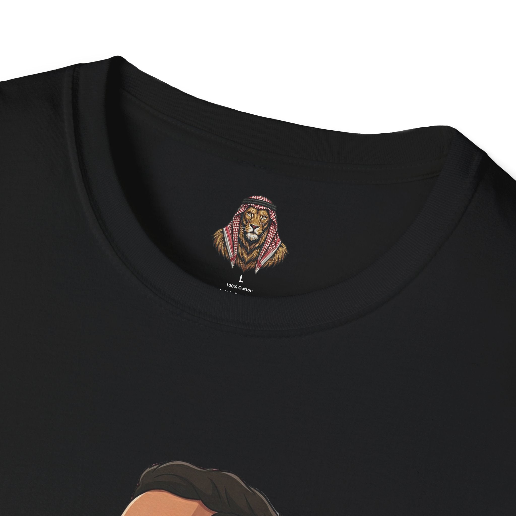 Soccer King T-Shirt — Lion with Shemagh & #9 Footballer Graphic Tee