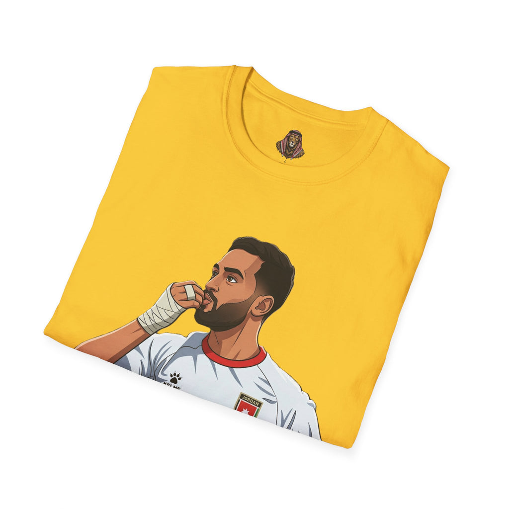 Soccer King T-Shirt — Lion with Shemagh & #9 Footballer Graphic Tee