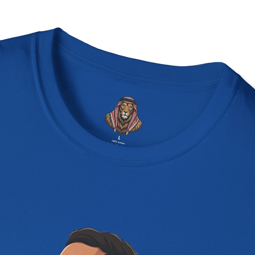 Soccer King T-Shirt — Lion with Shemagh & #9 Footballer Graphic Tee