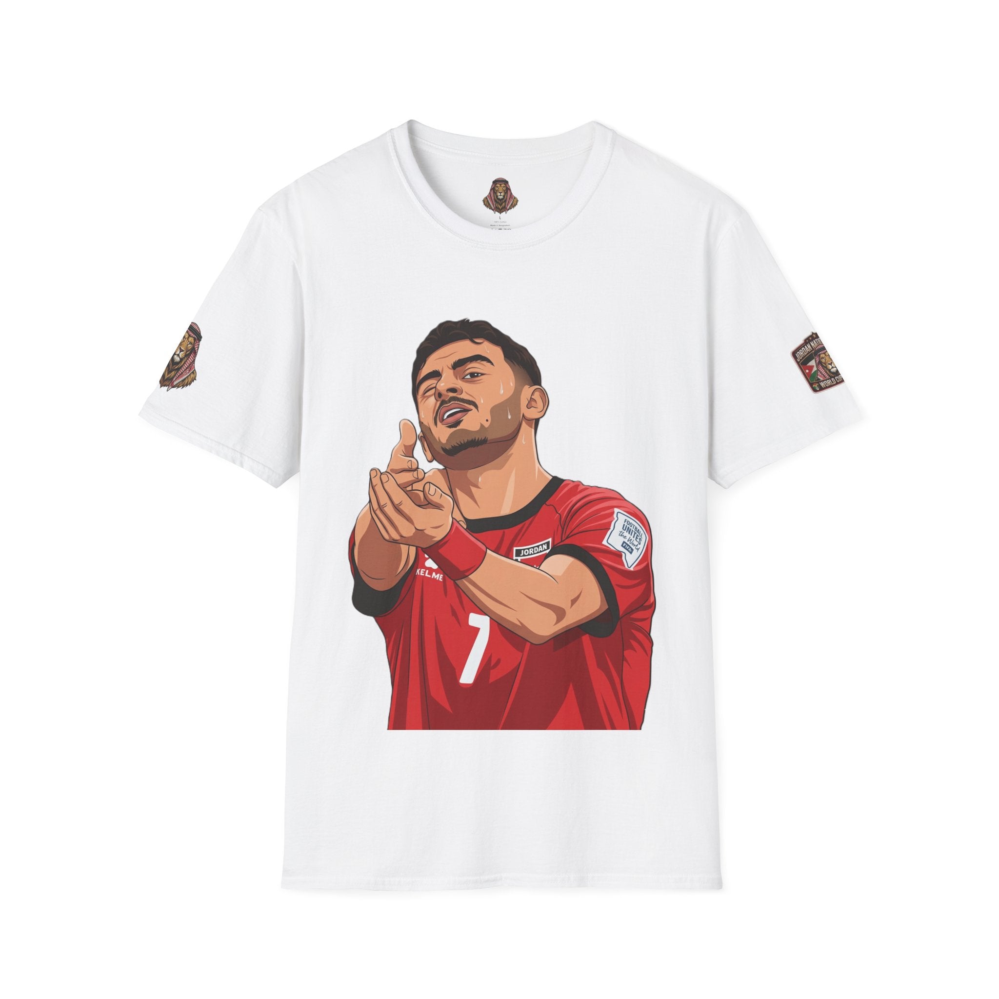 Soccer Player Illustration T-Shirt — 'Nashama' Clapping Crest
