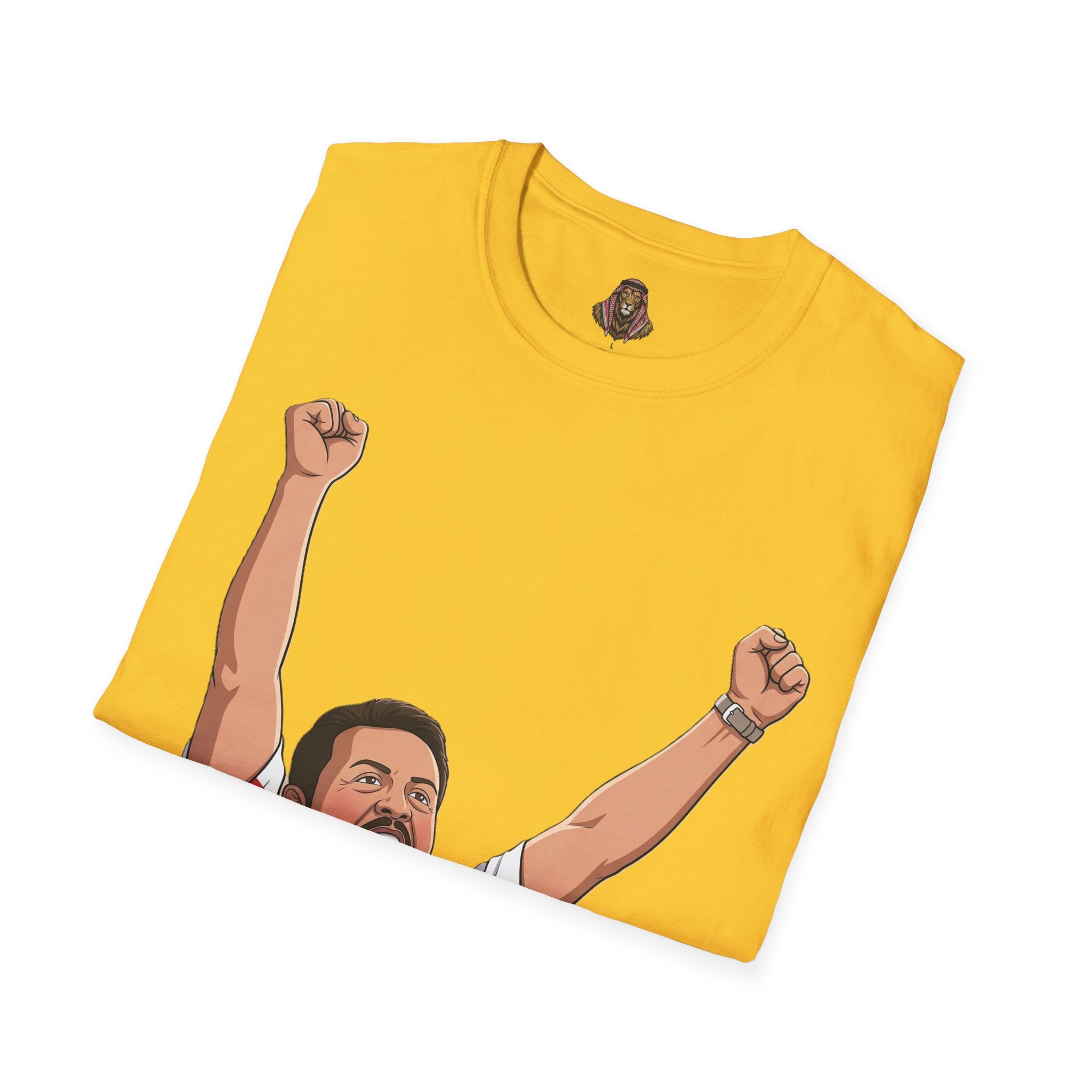 Lion Emir Soccer Fan T-Shirt — Celebratory Player #99 Graphic