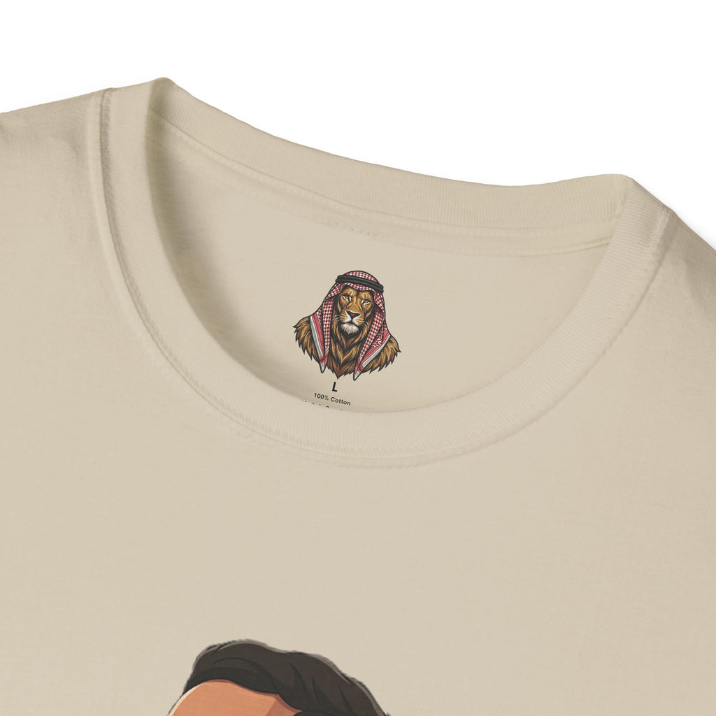 Soccer King T-Shirt — Lion with Shemagh & #9 Footballer Graphic Tee