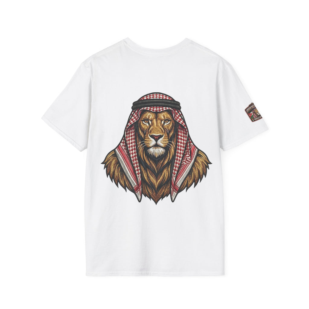 Soccer King T-Shirt — Lion with Shemagh & #9 Footballer Graphic Tee