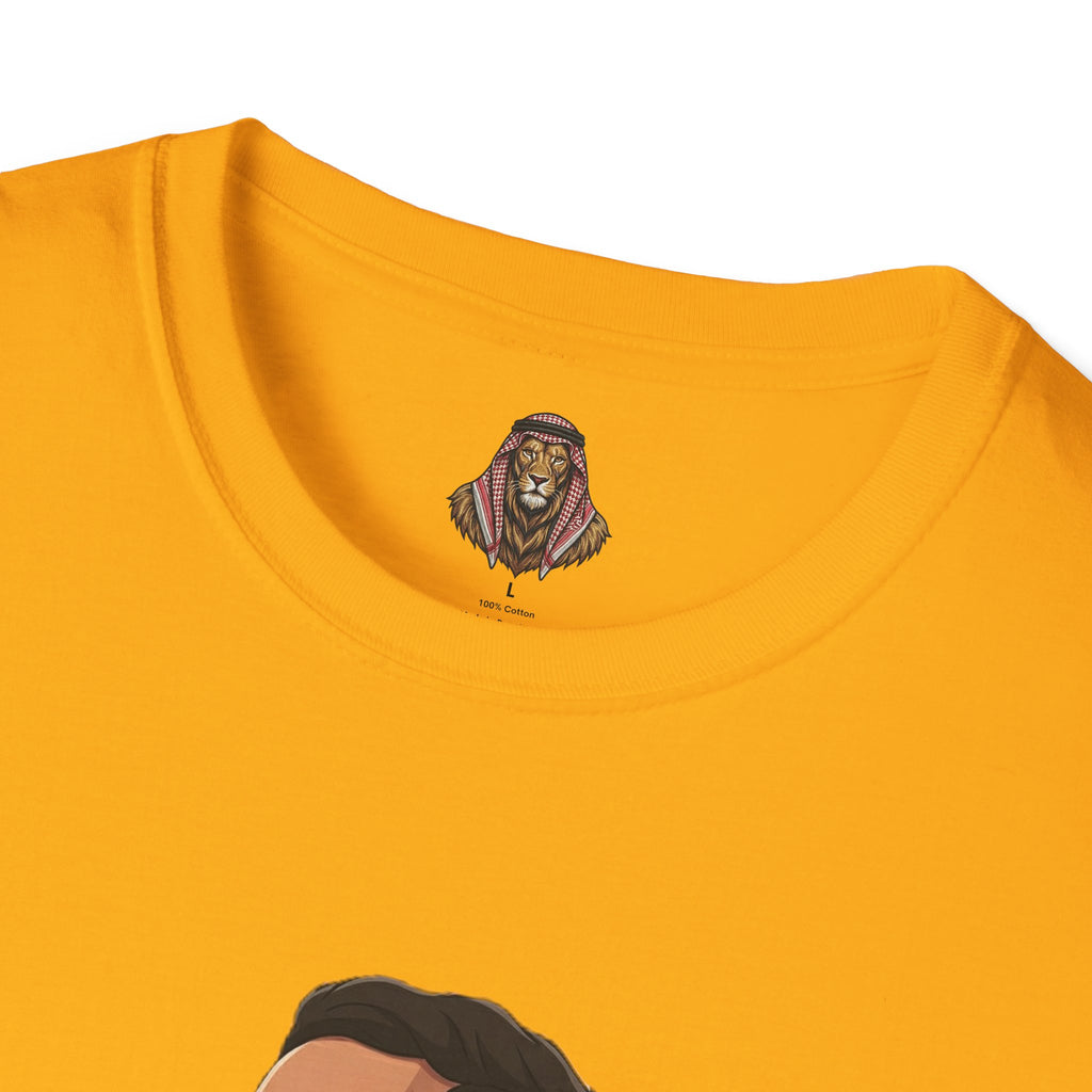 Soccer King T-Shirt — Lion with Shemagh & #9 Footballer Graphic Tee