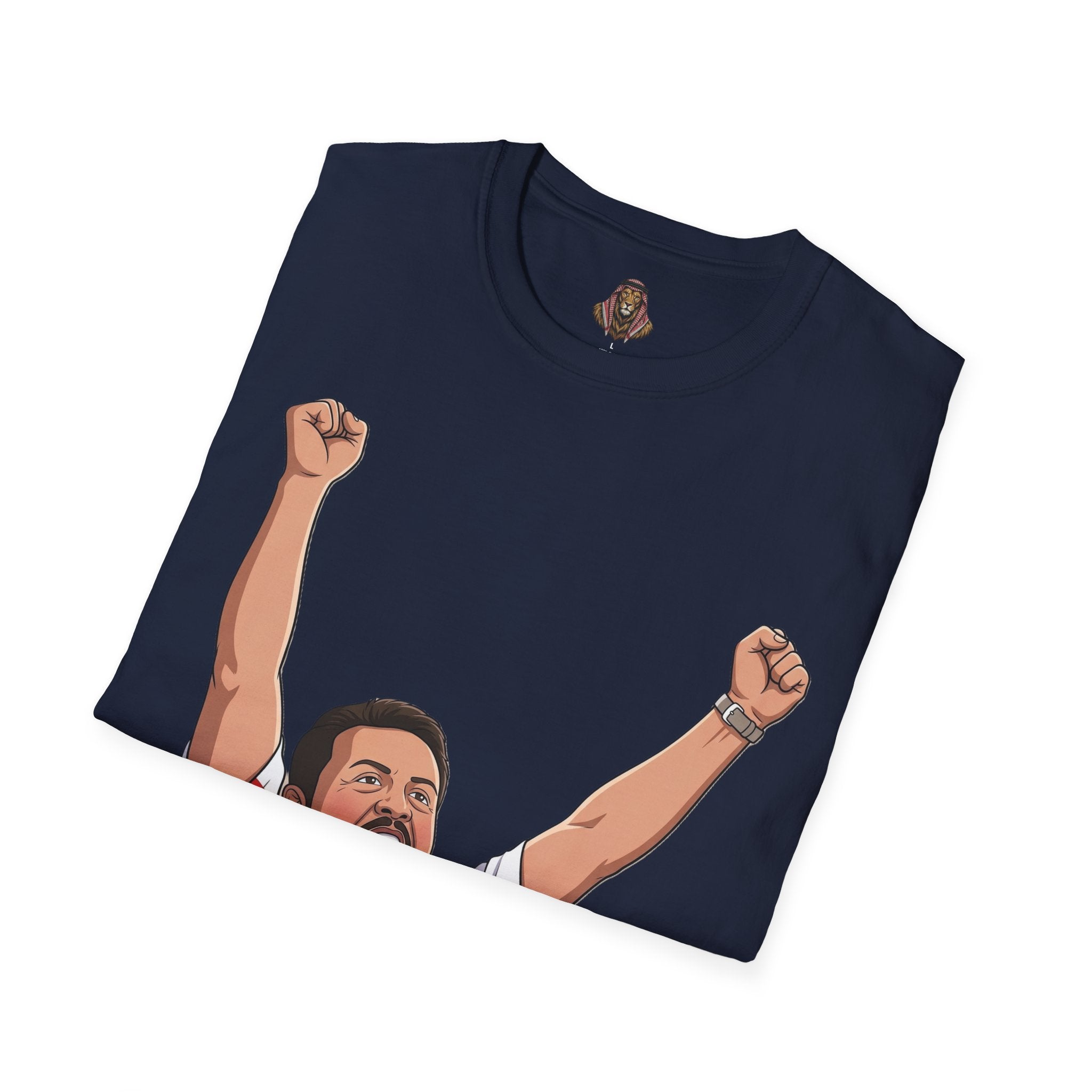 Lion Emir Soccer Fan T-Shirt — Celebratory Player #99 Graphic