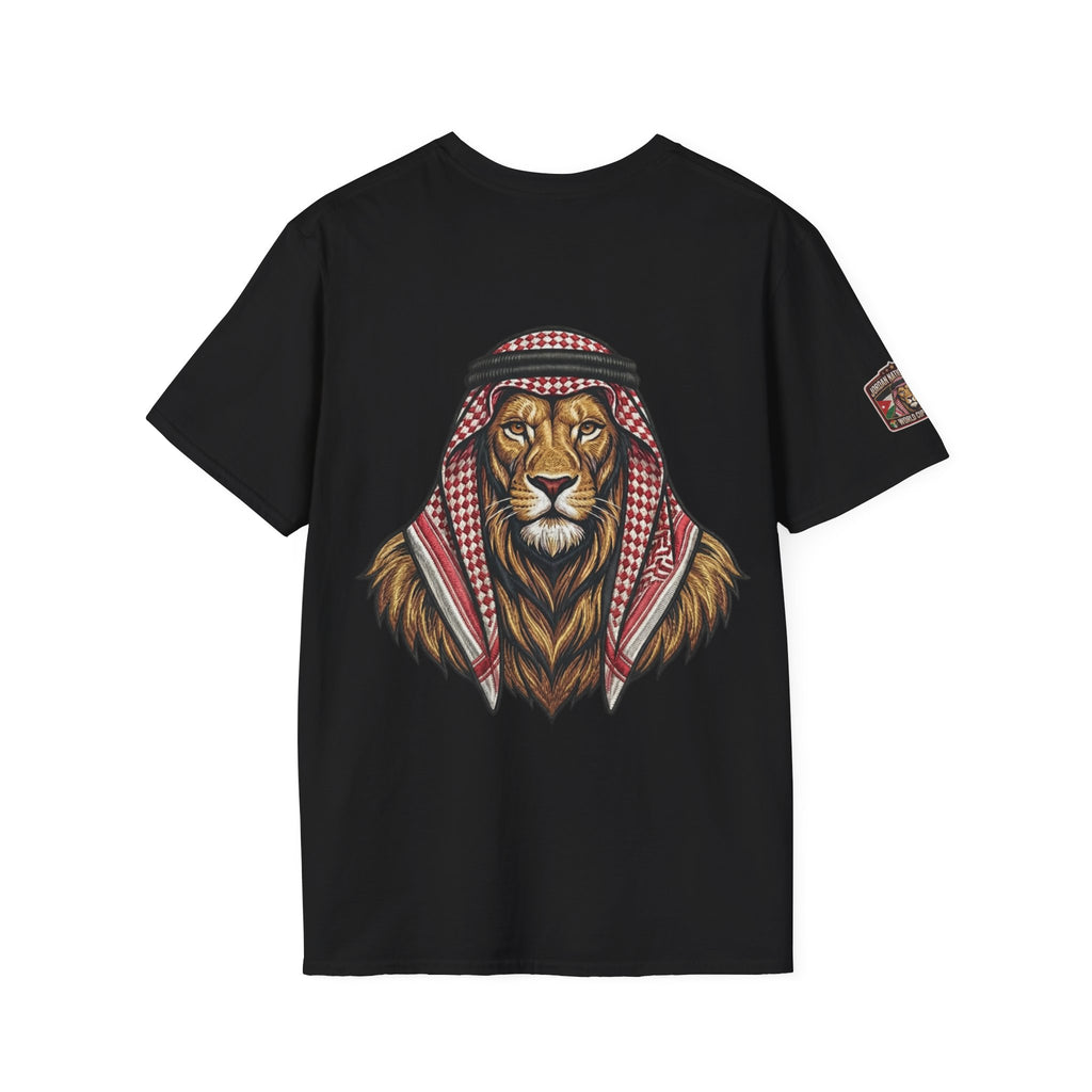 Soccer King T-Shirt — Lion with Shemagh & #9 Footballer Graphic Tee