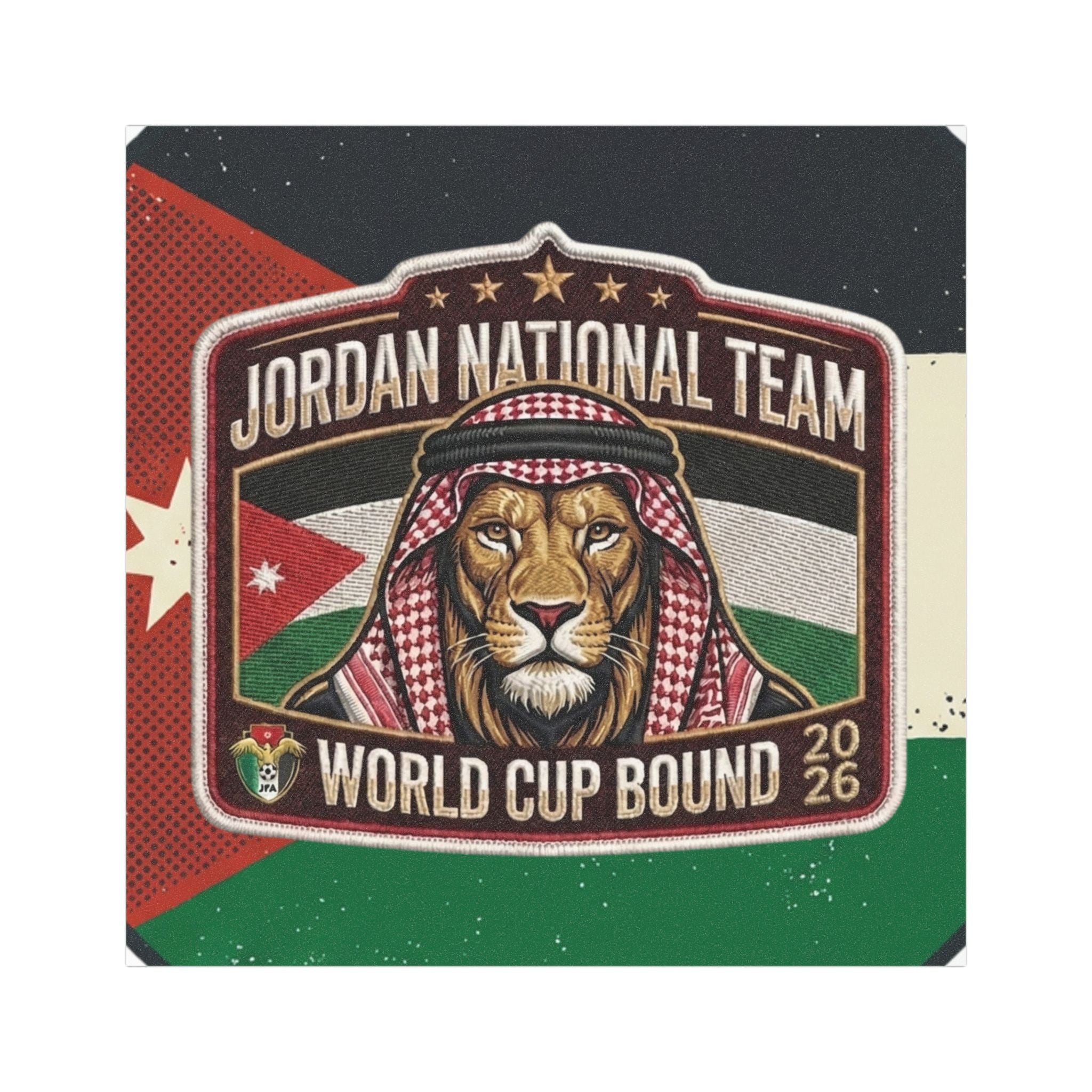 Jordan National Team Car Magnet — 'World Cup Bound 2026' Lion Emblem