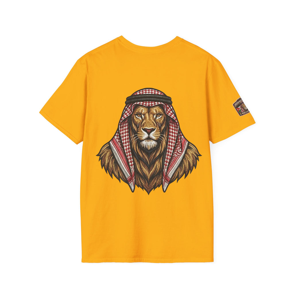 Soccer King T-Shirt — Lion with Shemagh & #9 Footballer Graphic Tee