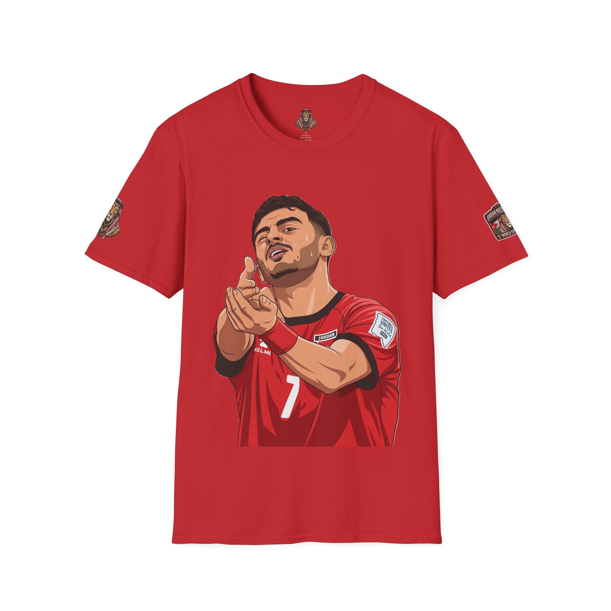 Soccer Player Illustration T-Shirt — 'Nashama' Clapping Crest