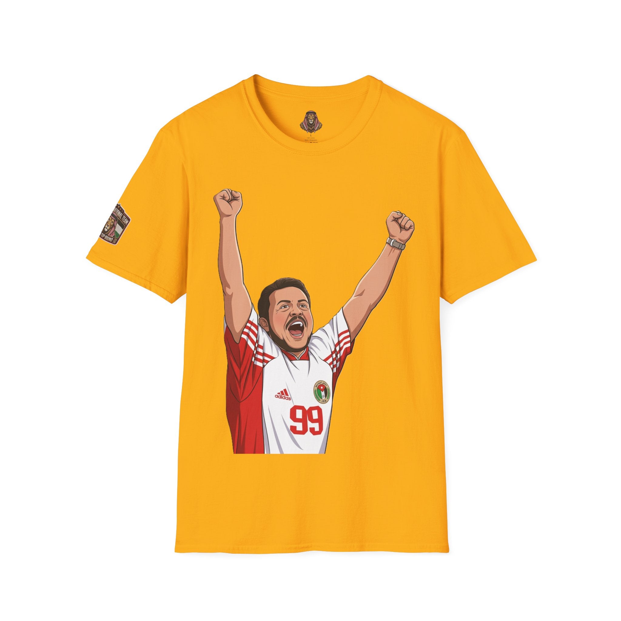Lion Emir Soccer Fan T-Shirt — Celebratory Player #99 Graphic