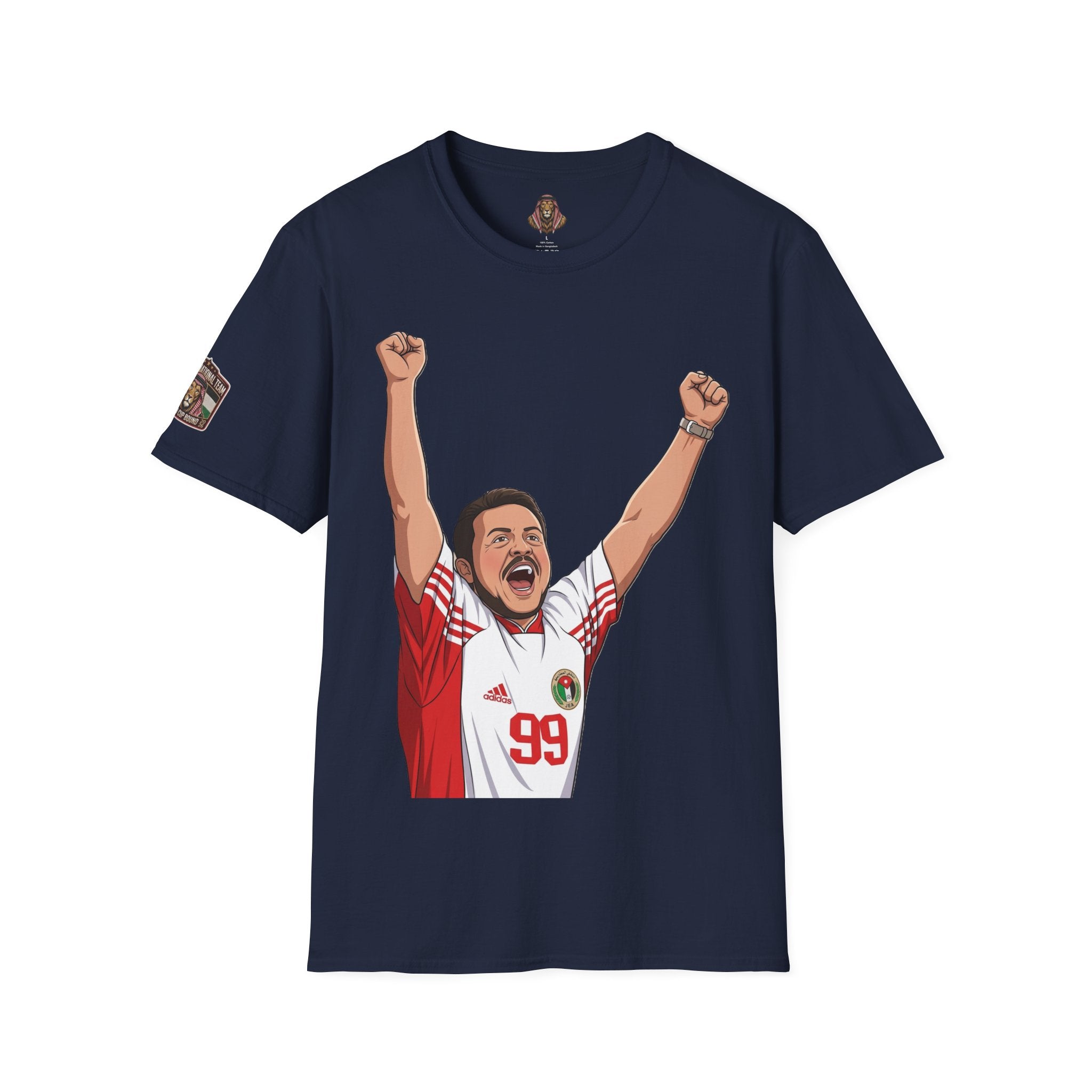 Lion Emir Soccer Fan T-Shirt — Celebratory Player #99 Graphic
