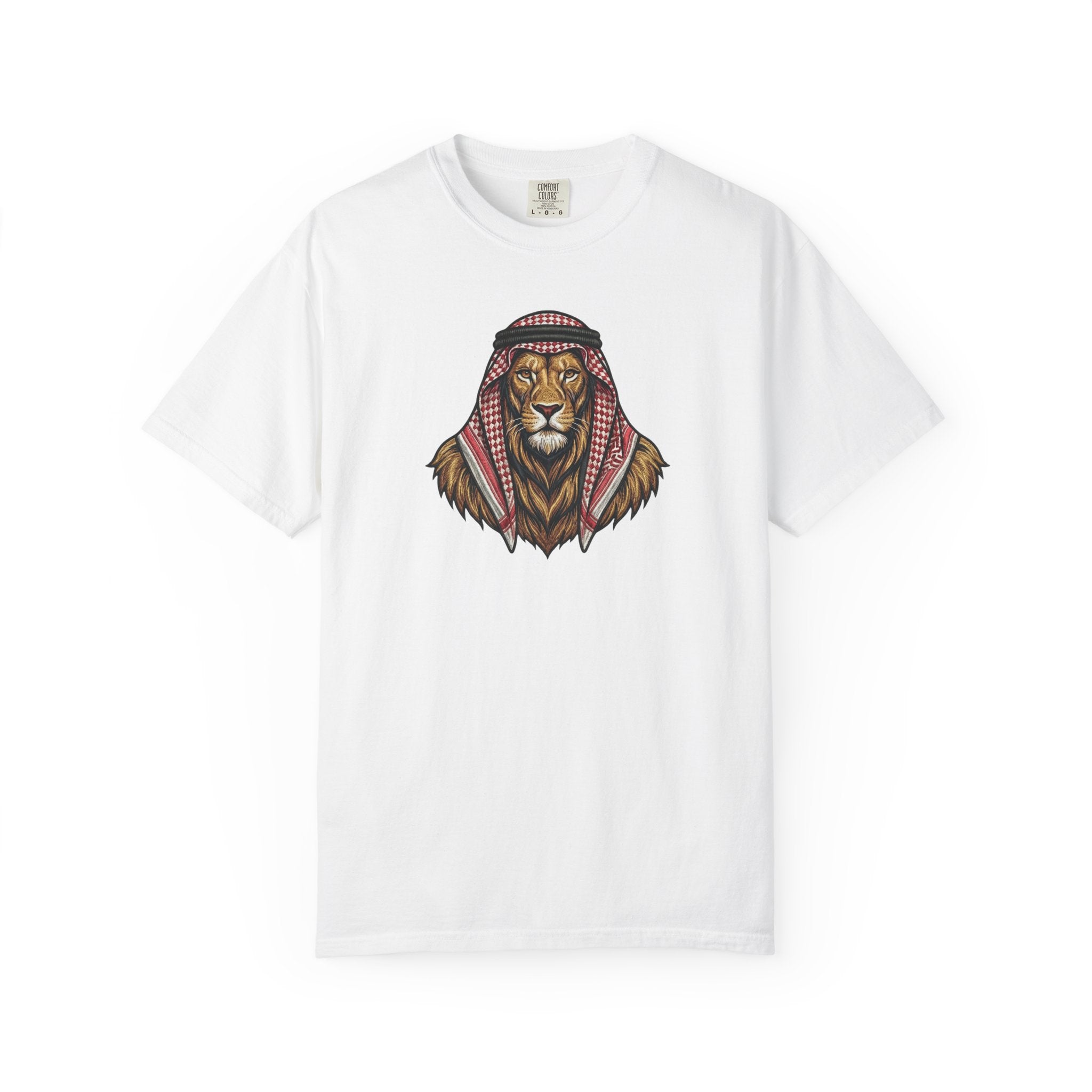 Lion in Keffiyeh T-Shirt — Nashmi 962 Graphic Tee