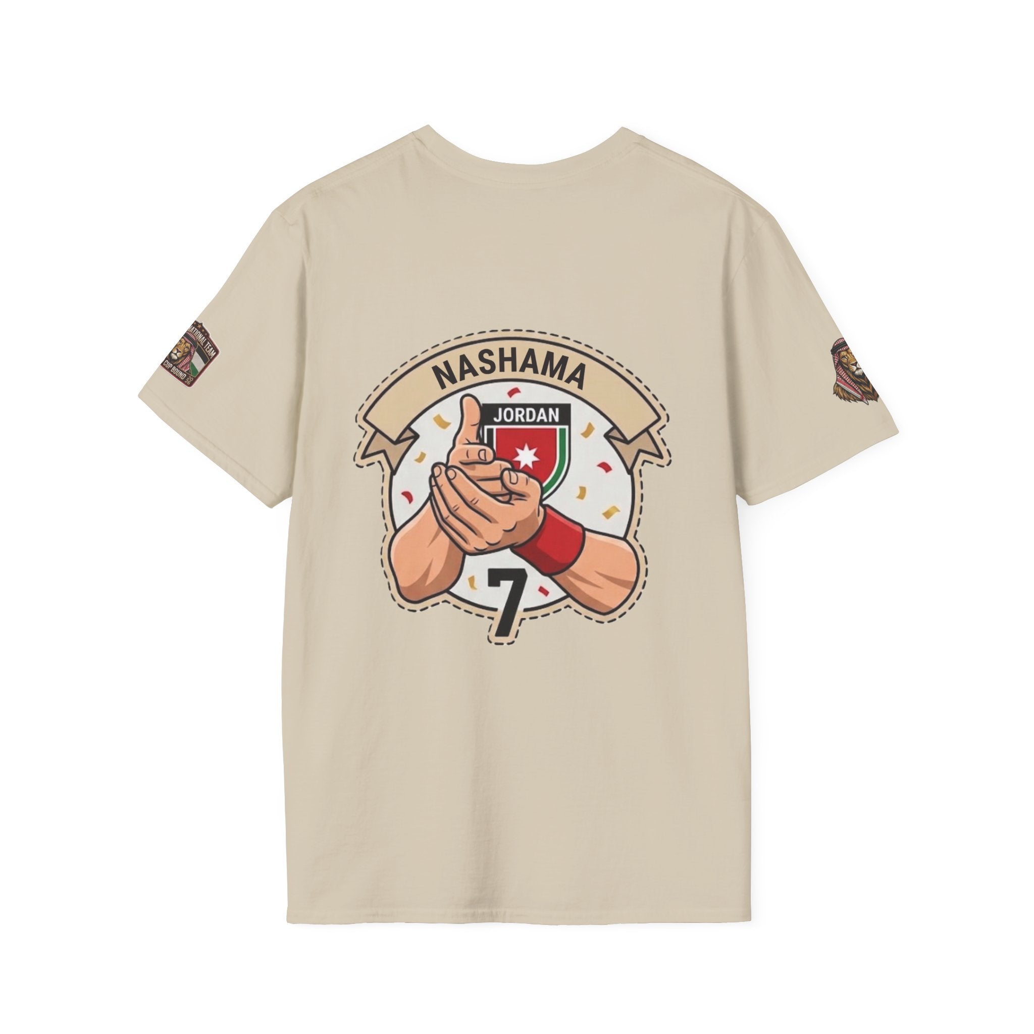 Soccer Player Illustration T-Shirt — 'Nashama' Clapping Crest