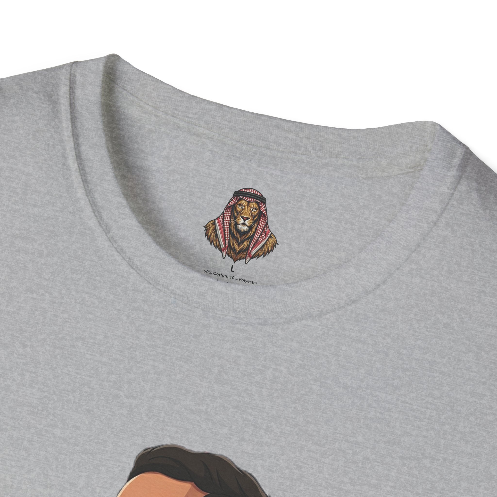 Soccer King T-Shirt — Lion with Shemagh & #9 Footballer Graphic Tee