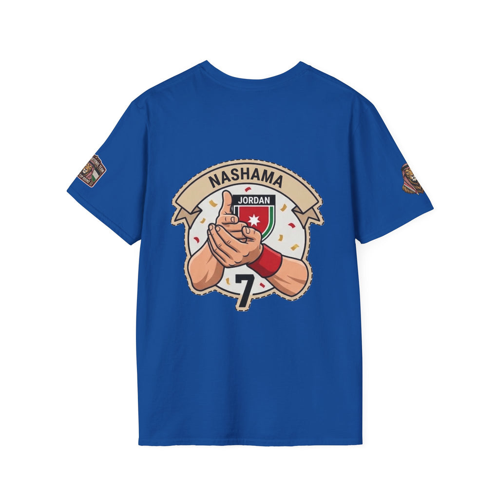Soccer Player Illustration T-Shirt — 'Nashama' Clapping Crest