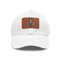 Lion in Keffiyeh Leather Patch Dad Hat — Cozy Desert Vibes, Gift for Him