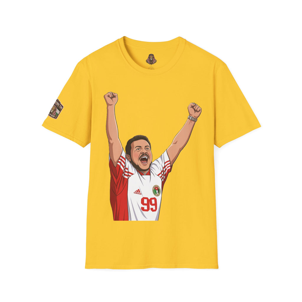 Lion Emir Soccer Fan T-Shirt — Celebratory Player #99 Graphic
