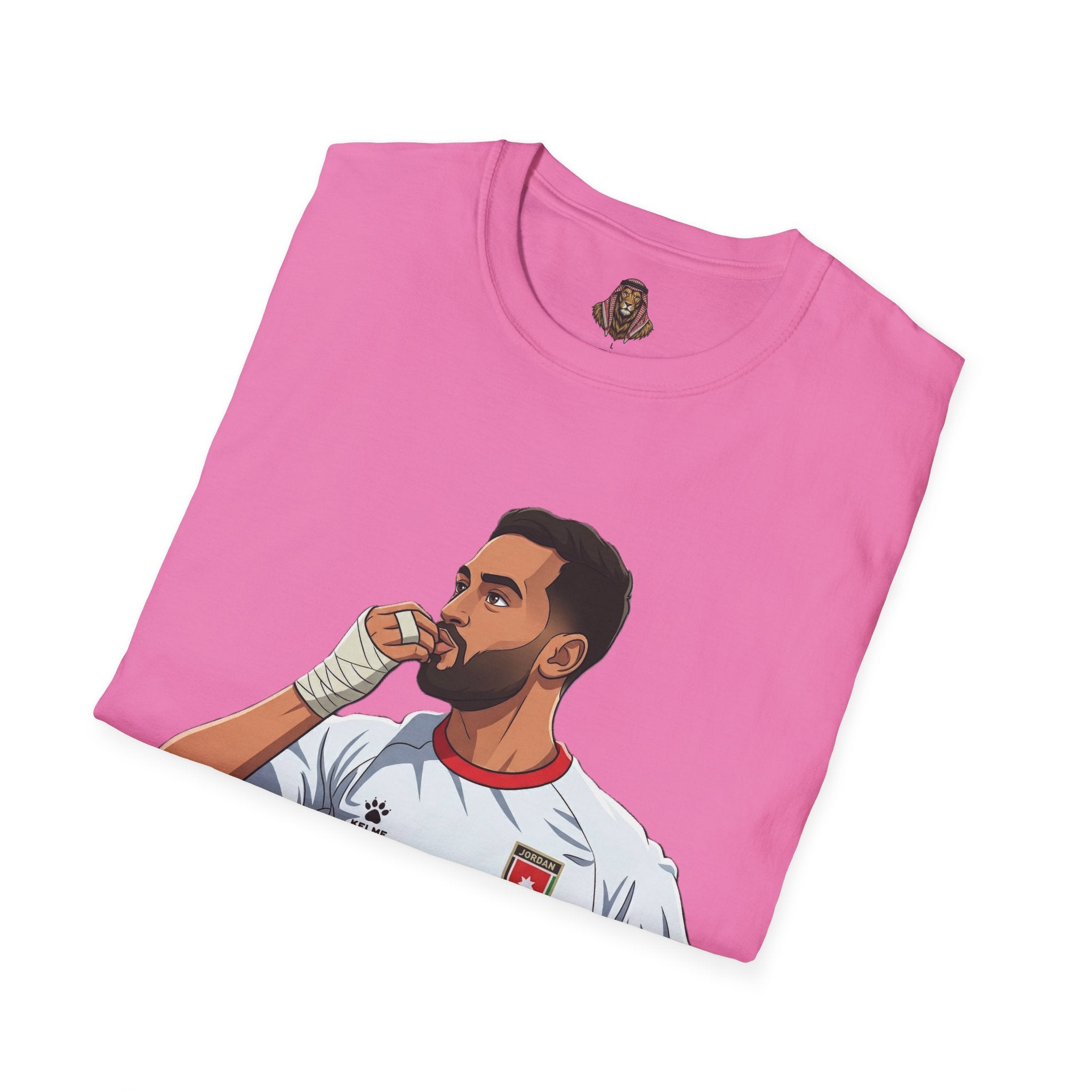 Soccer King T-Shirt — Lion with Shemagh & #9 Footballer Graphic Tee