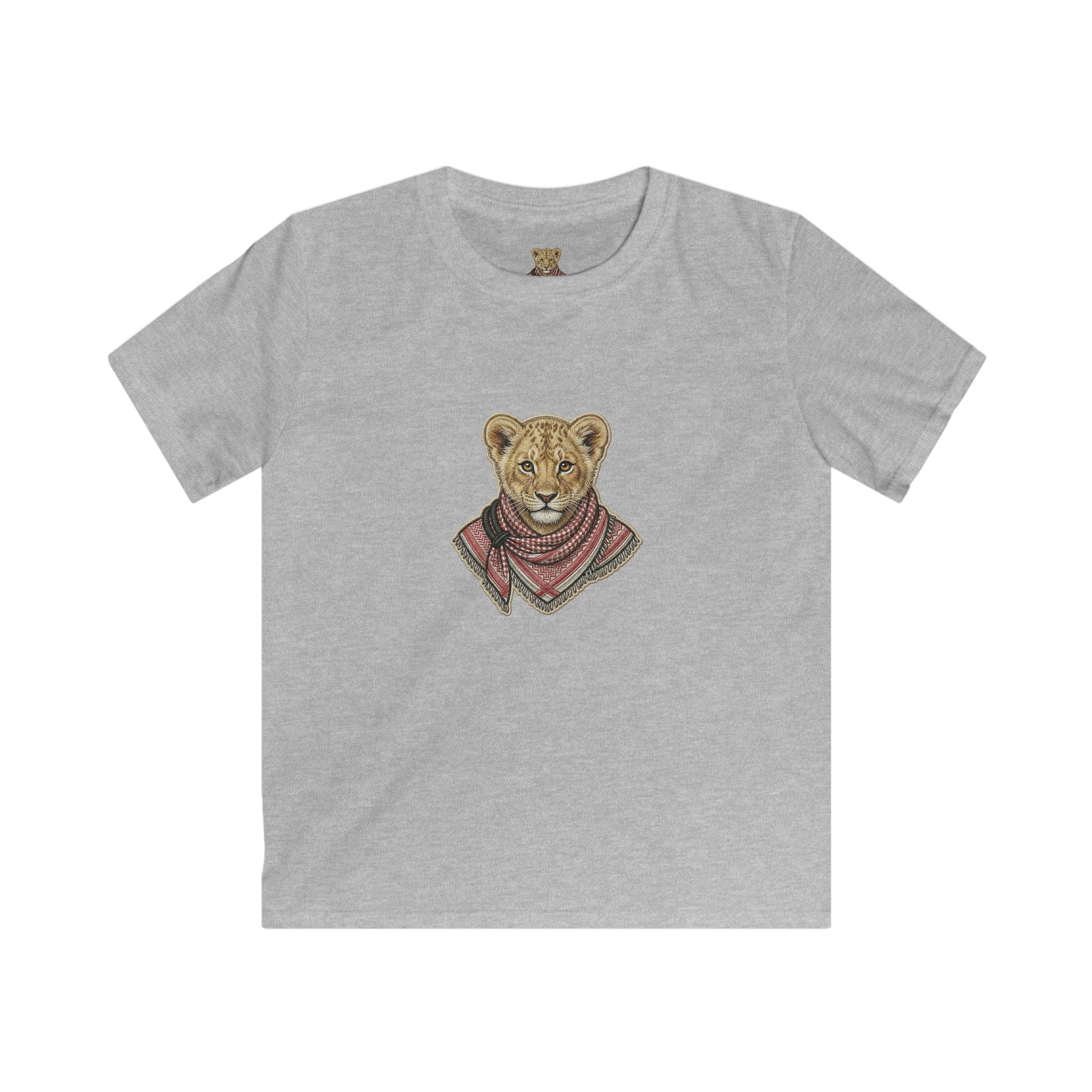 Kids Lion Cub T‑Shirt — Cute Scarfed Baby Lion Graphic Tee for Boys & Girls