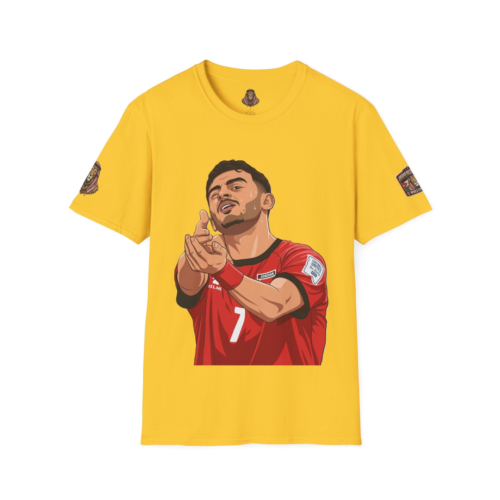 Soccer Player Illustration T-Shirt — 'Nashama' Clapping Crest
