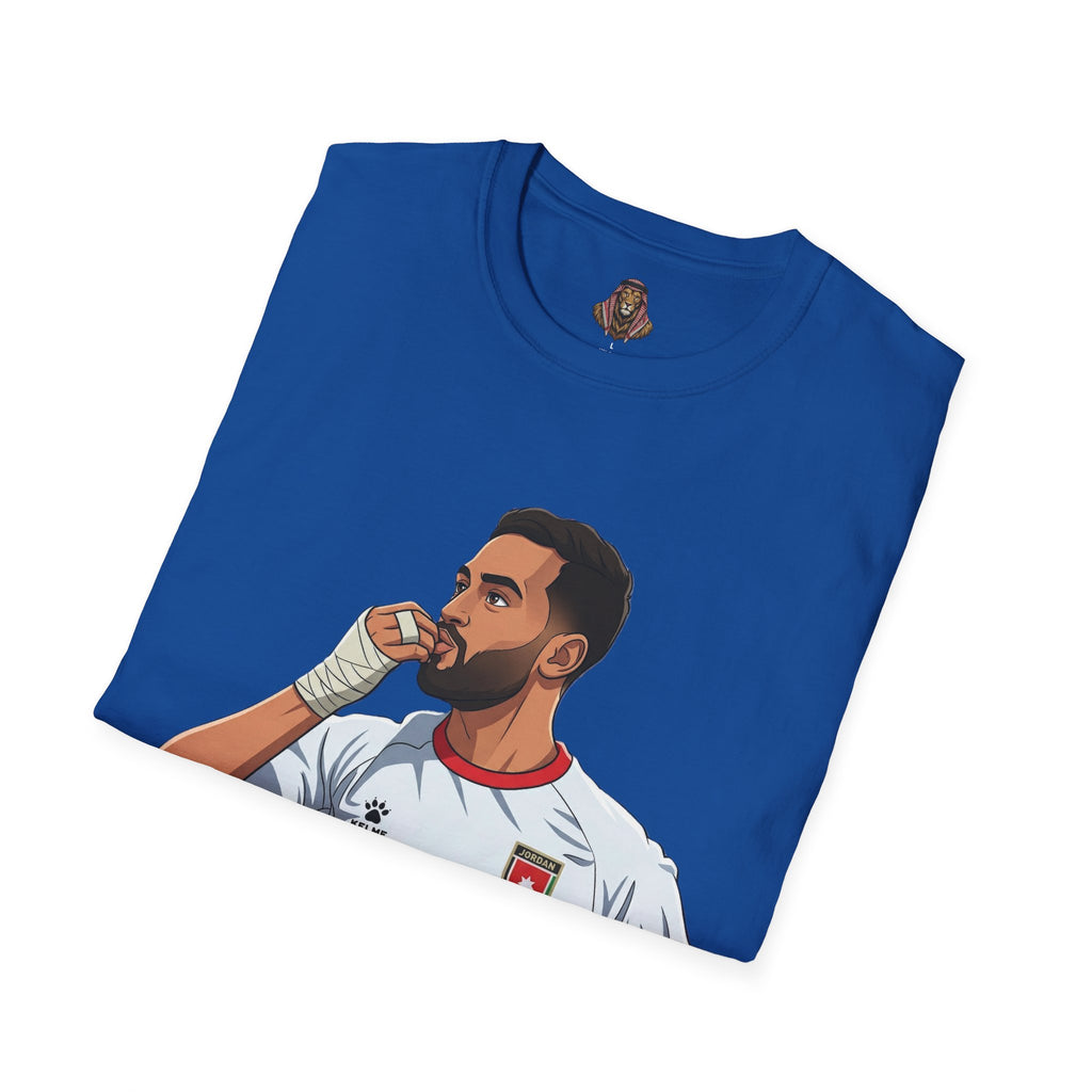 Soccer King T-Shirt — Lion with Shemagh & #9 Footballer Graphic Tee
