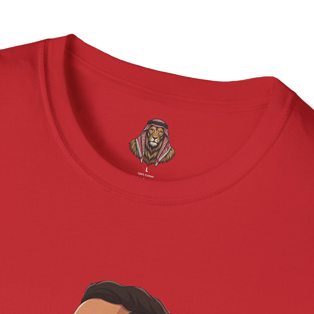 Soccer King T-Shirt — Lion with Shemagh & #9 Footballer Graphic Tee