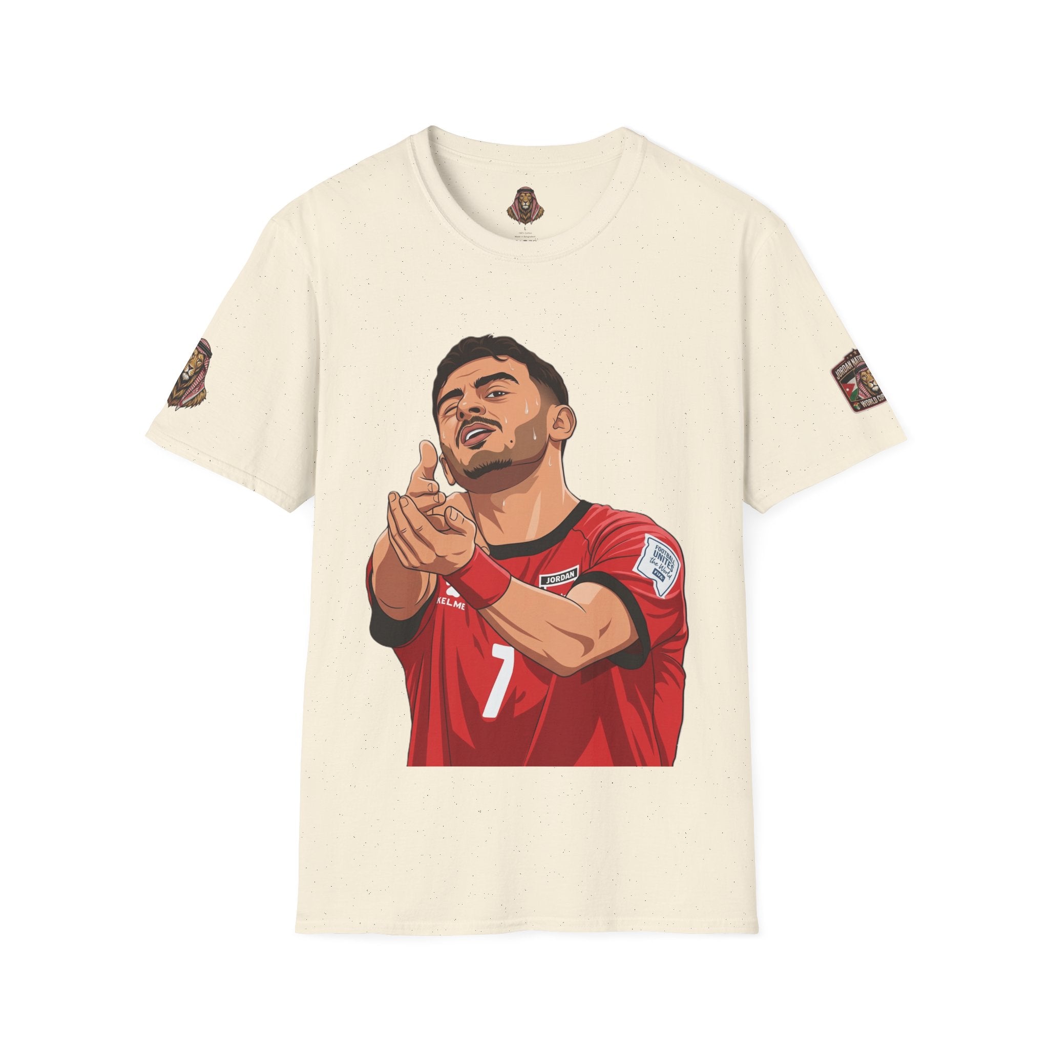 Soccer Player Illustration T-Shirt — 'Nashama' Clapping Crest