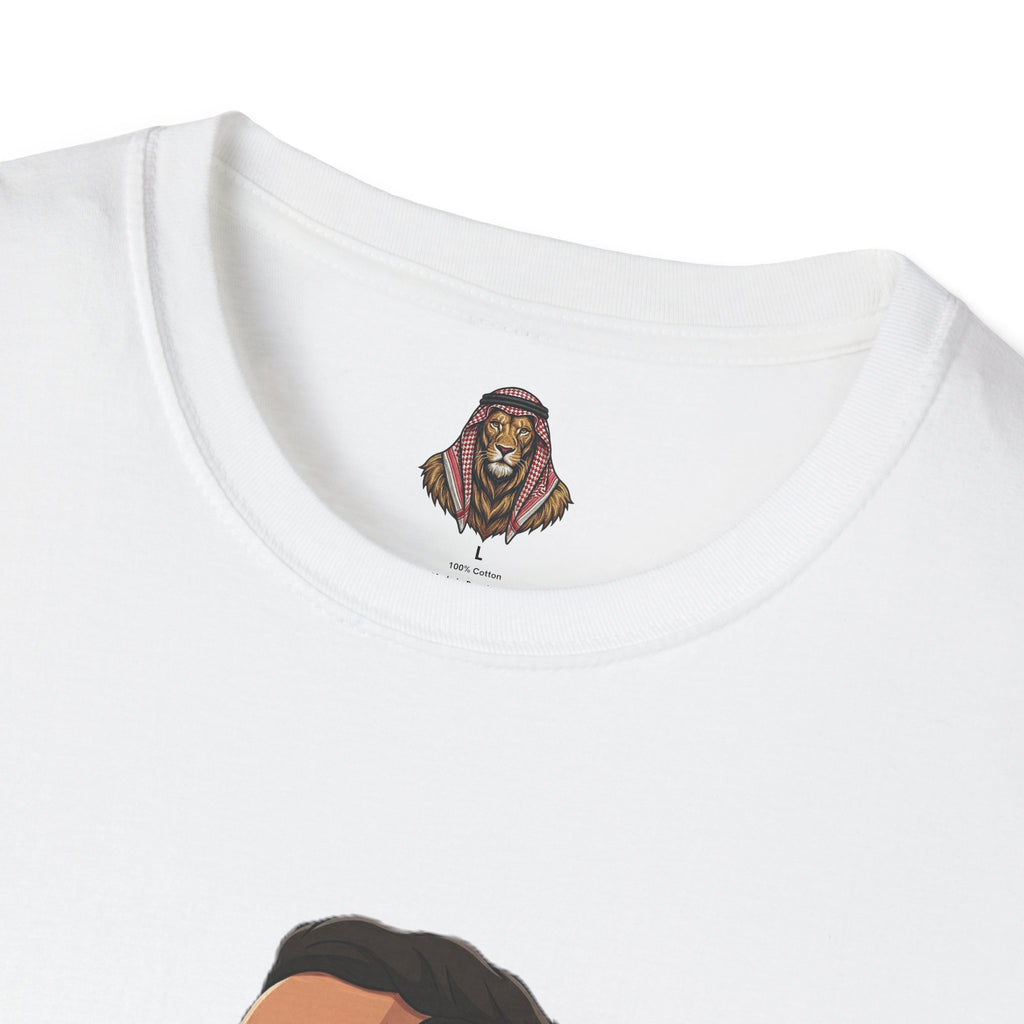 Soccer King T-Shirt — Lion with Shemagh & #9 Footballer Graphic Tee