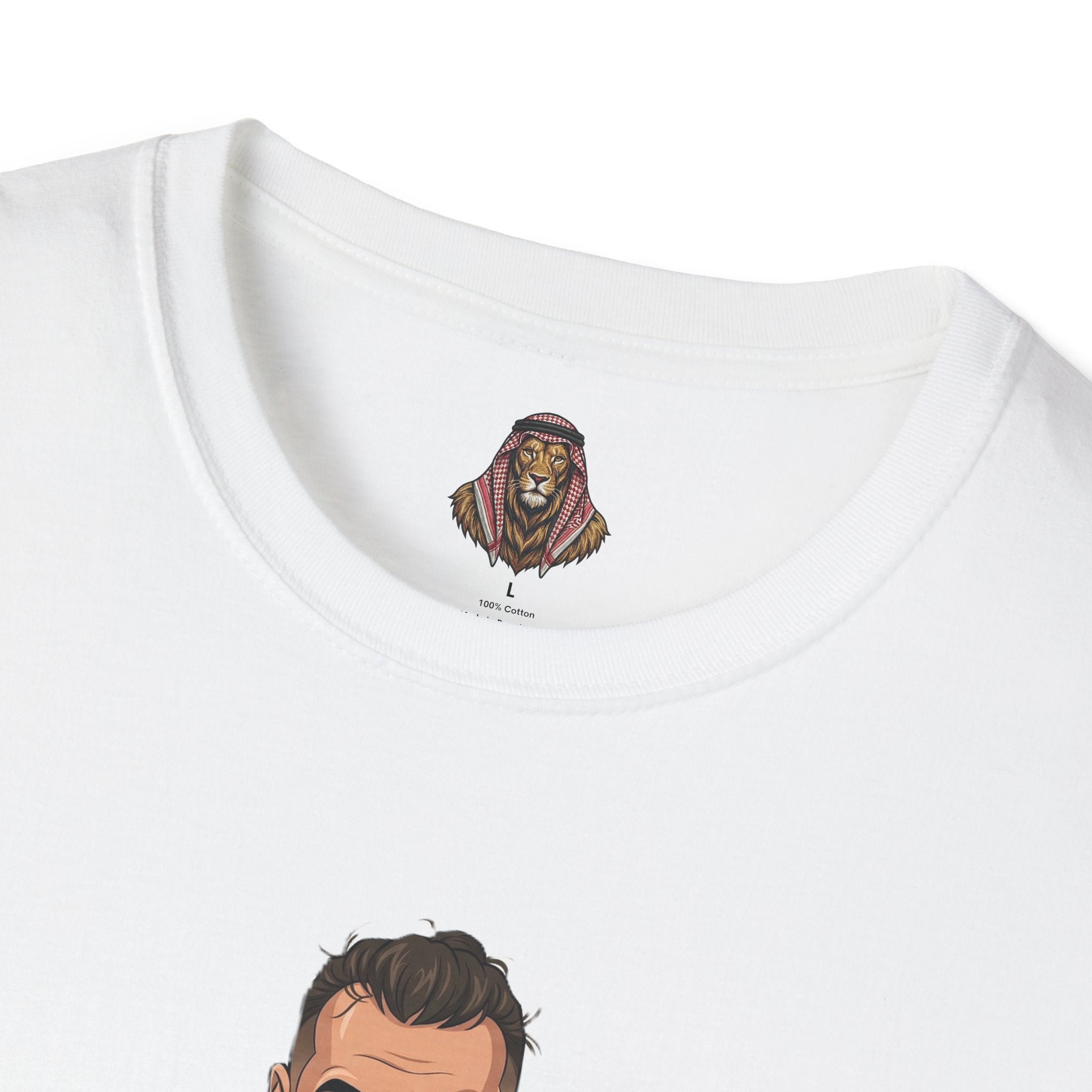 Lion Shemagh T-Shirt — Middle Eastern Pride Tee (Soccer Fan Design)