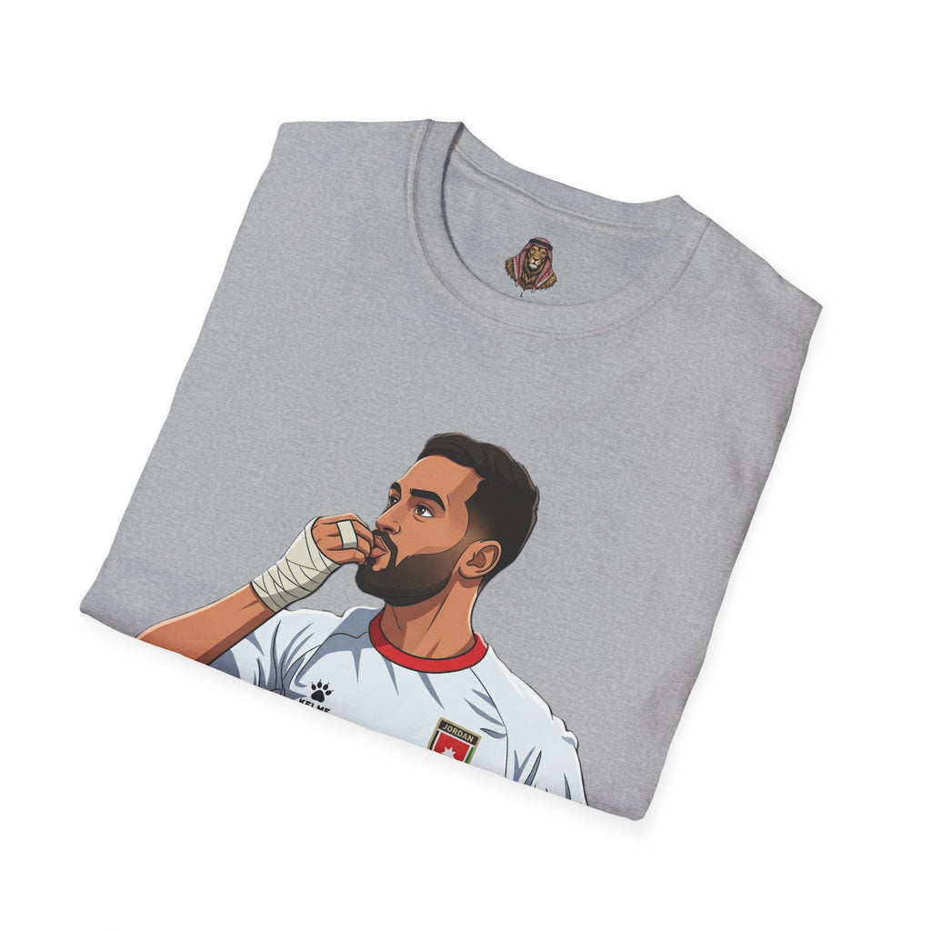 Soccer King T-Shirt — Lion with Shemagh & #9 Footballer Graphic Tee