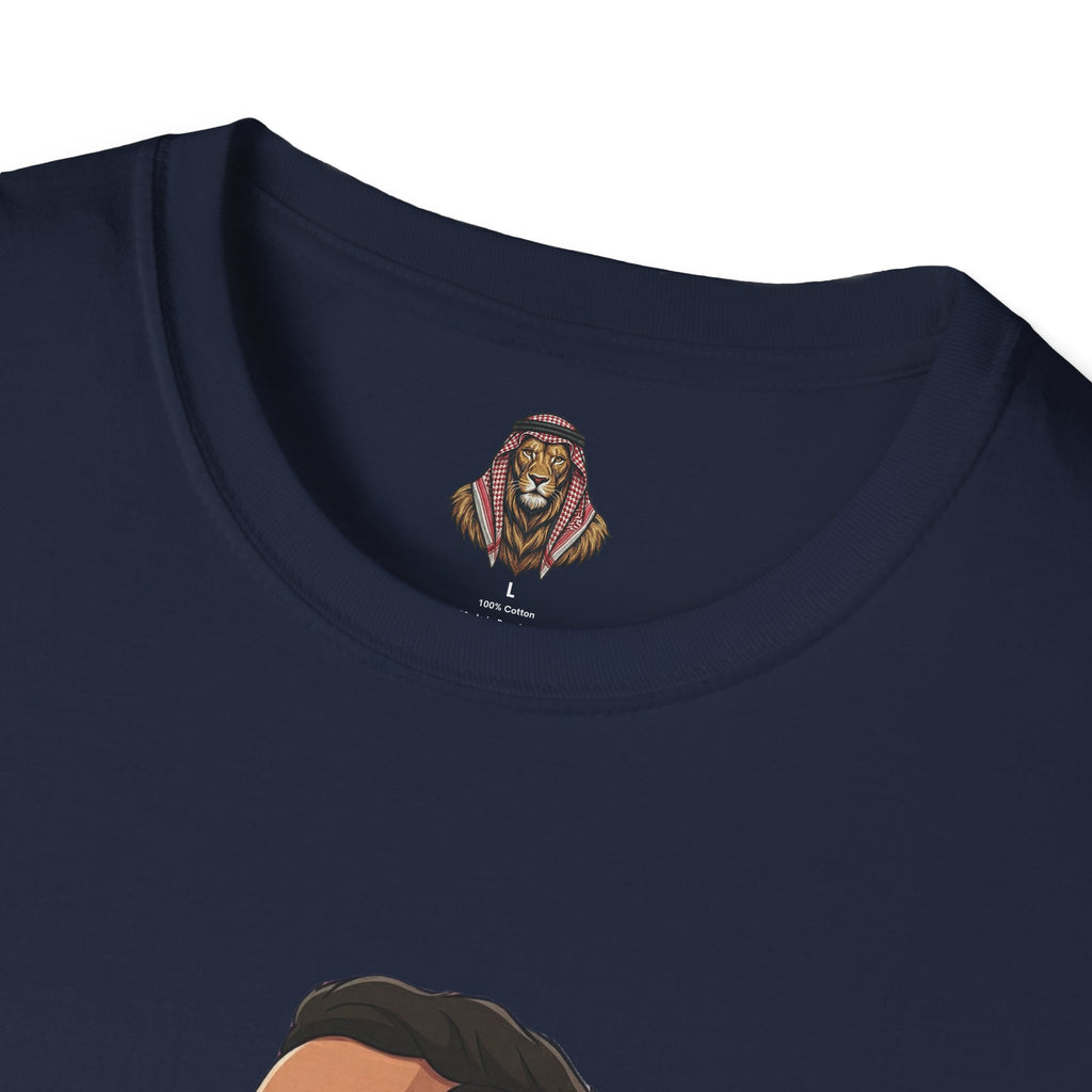 Soccer King T-Shirt — Lion with Shemagh & #9 Footballer Graphic Tee
