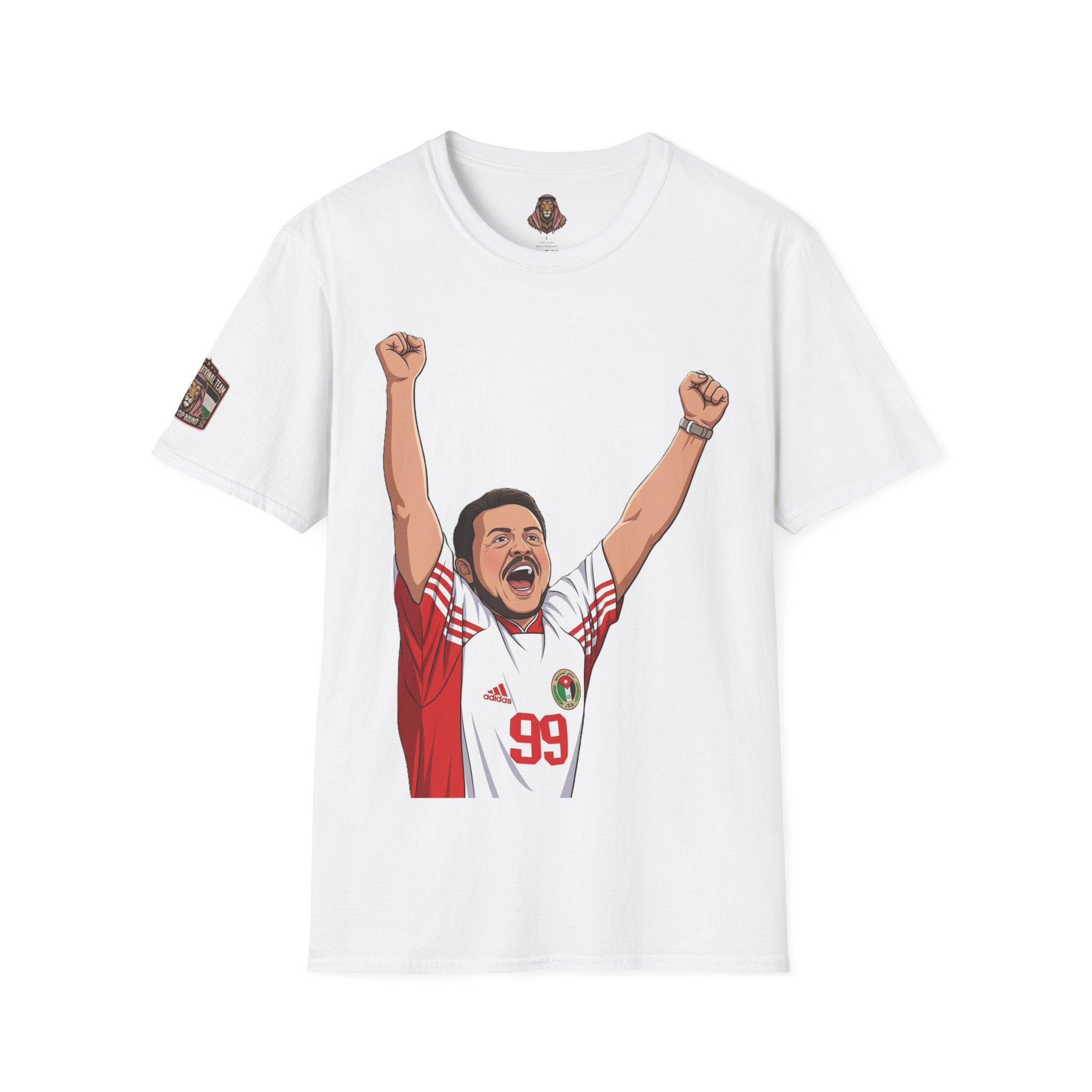 Lion Emir Soccer Fan T-Shirt — Celebratory Player #99 Graphic