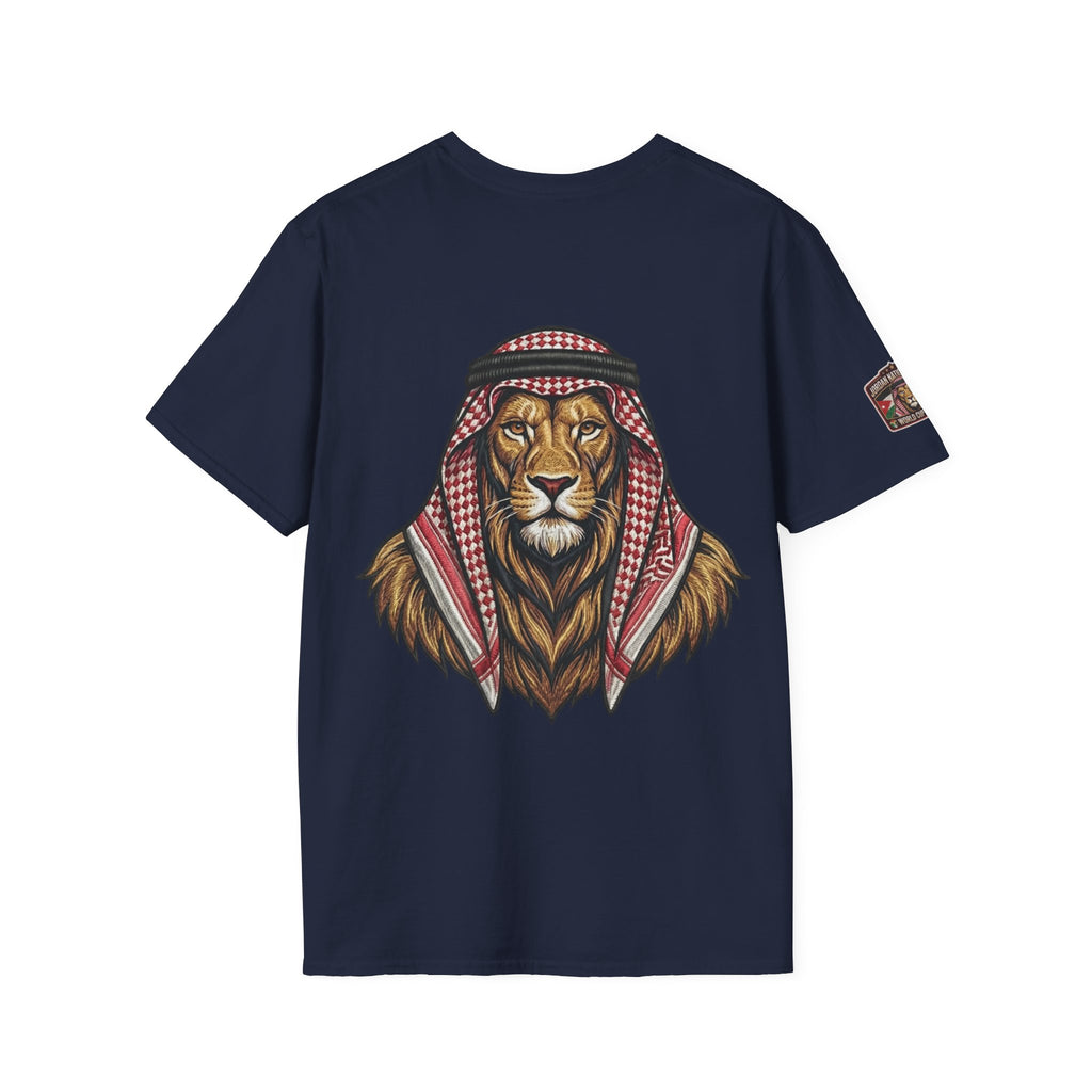 Soccer King T-Shirt — Lion with Shemagh & #9 Footballer Graphic Tee
