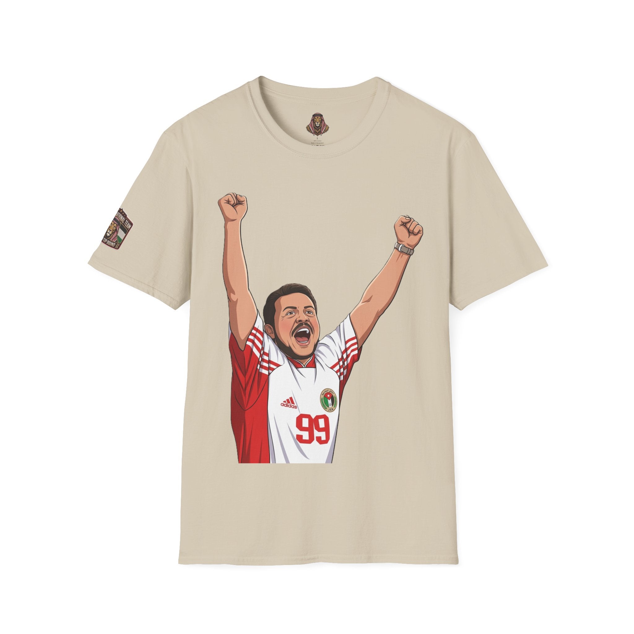 Lion Emir Soccer Fan T-Shirt — Celebratory Player #99 Graphic